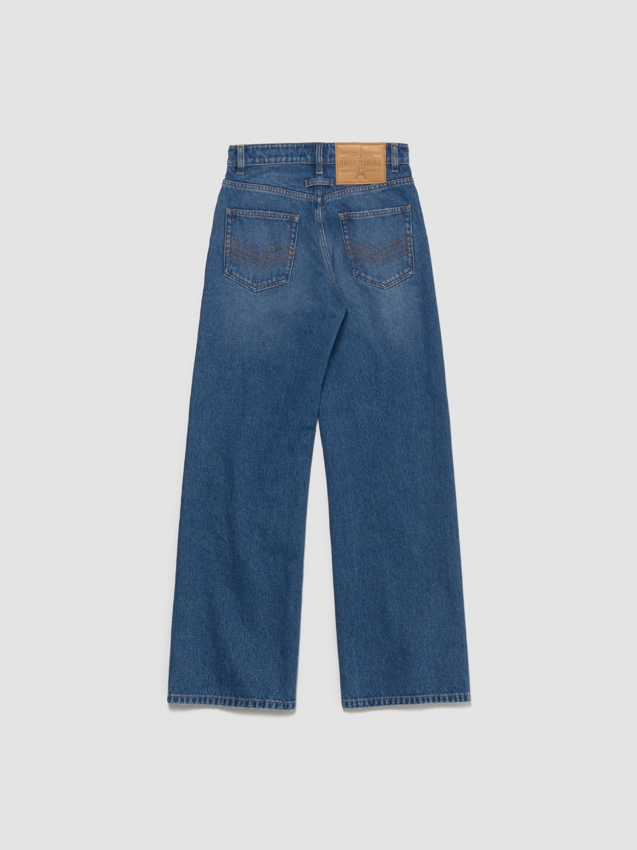 Buttoned Denim Jeans in Vintage Blue