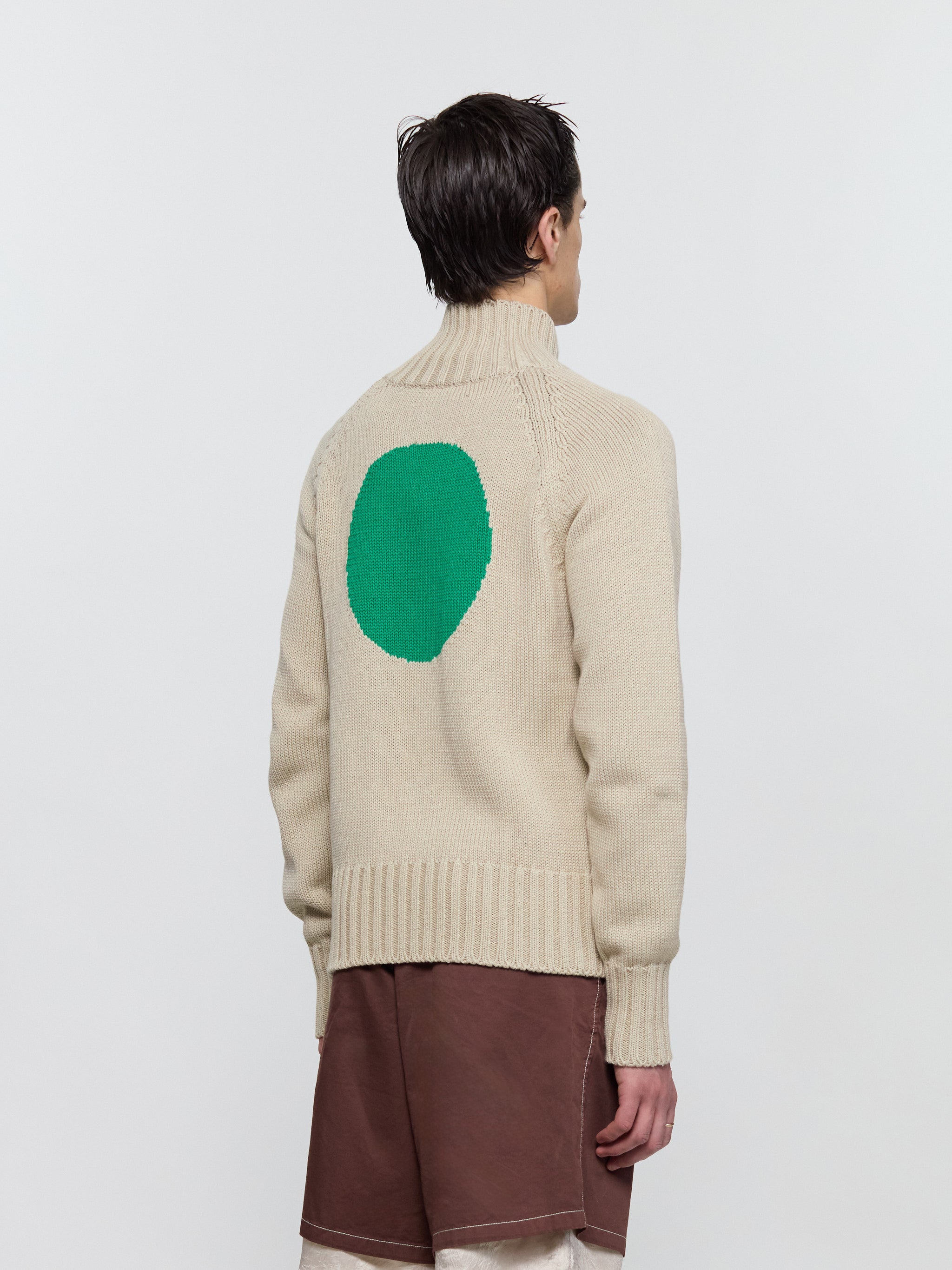 Chakra Knit Track Jacket in Oat Green