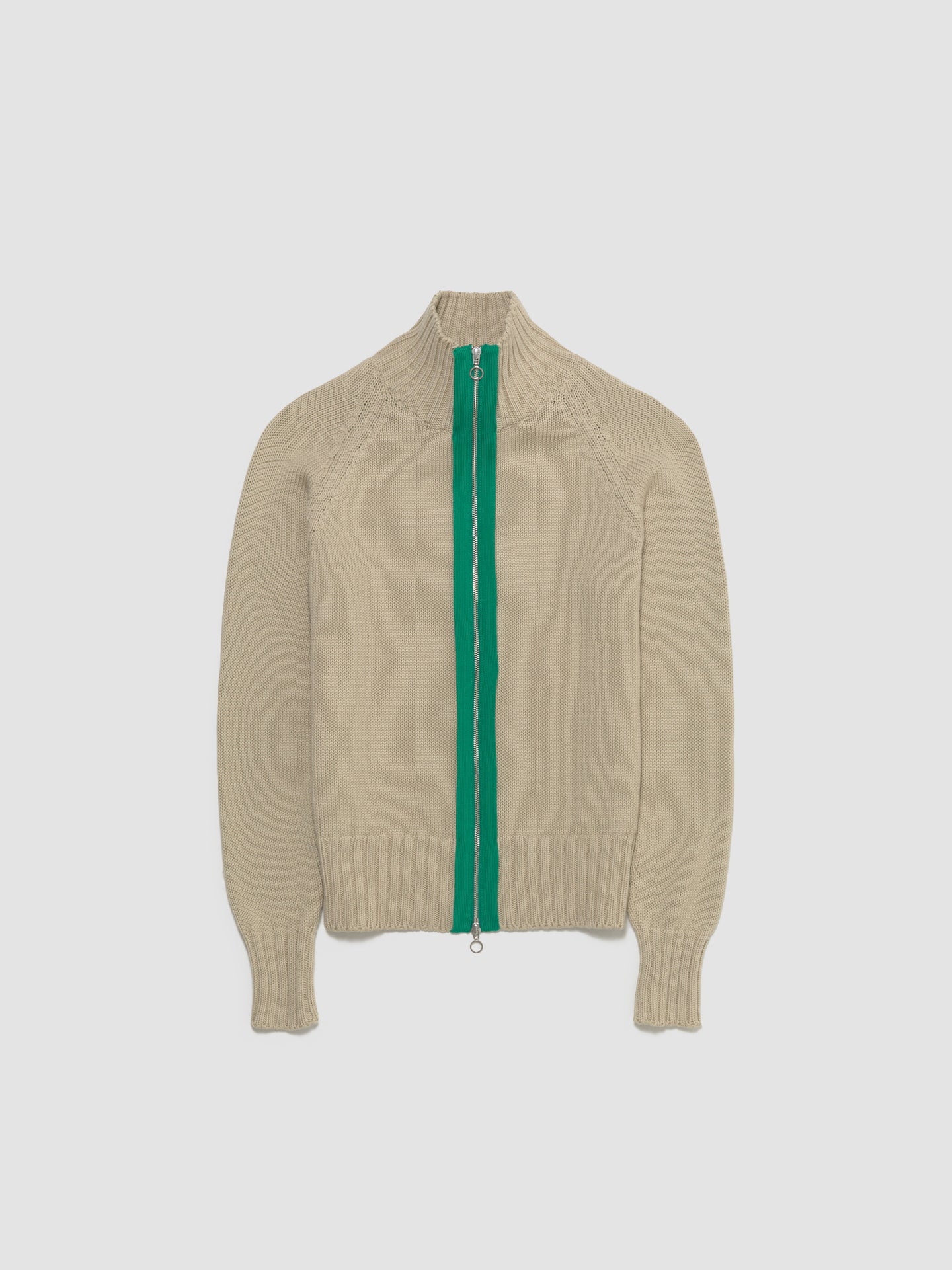 Chakra Knit Track Jacket in Oat Green