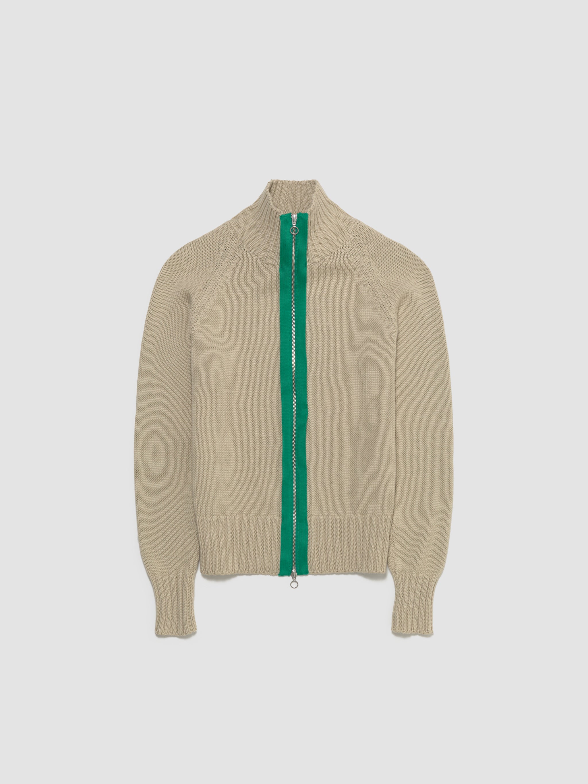 Chakra Knit Track Jacket in Oat Green