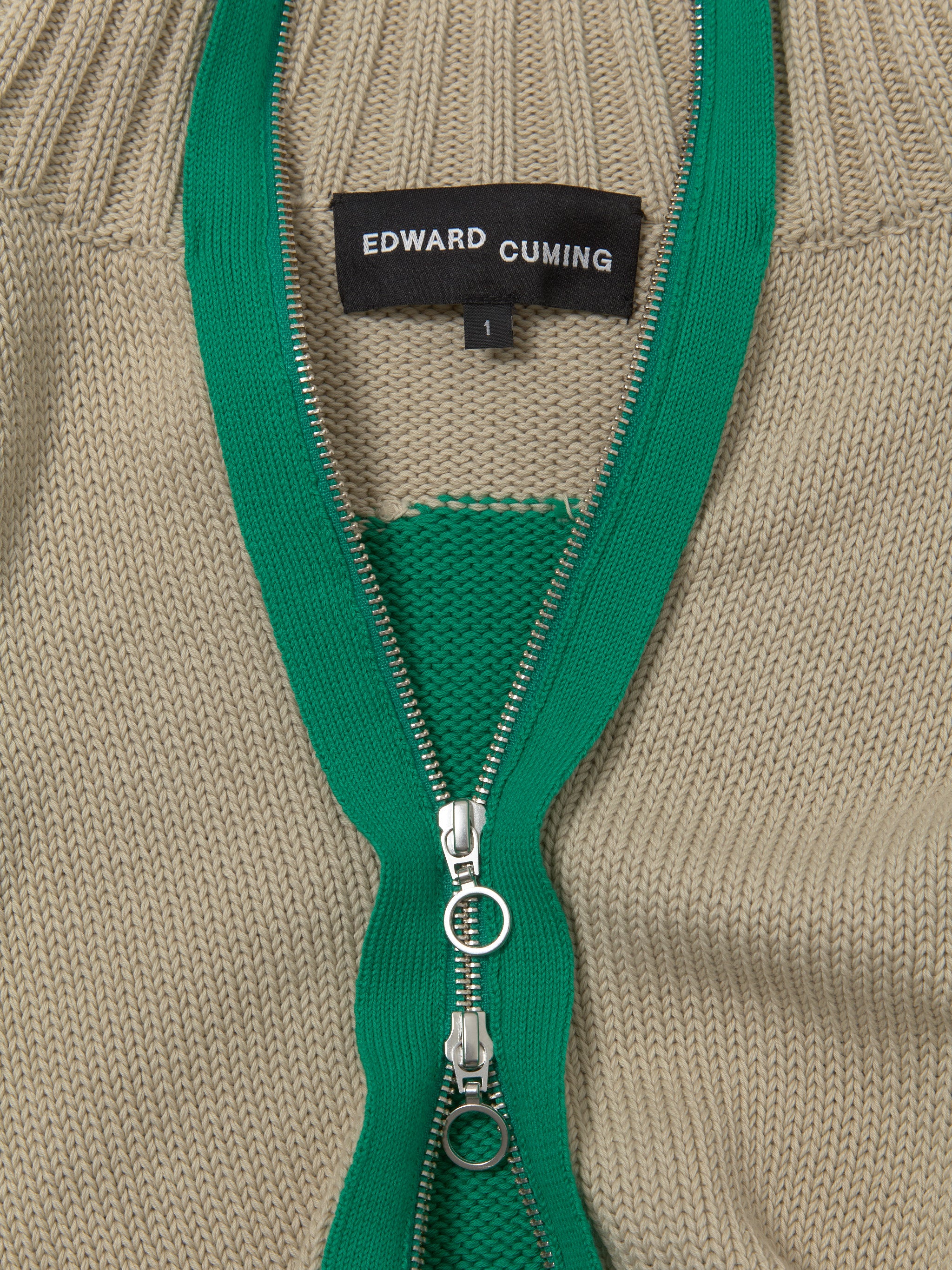 Chakra Knit Track Jacket in Oat Green