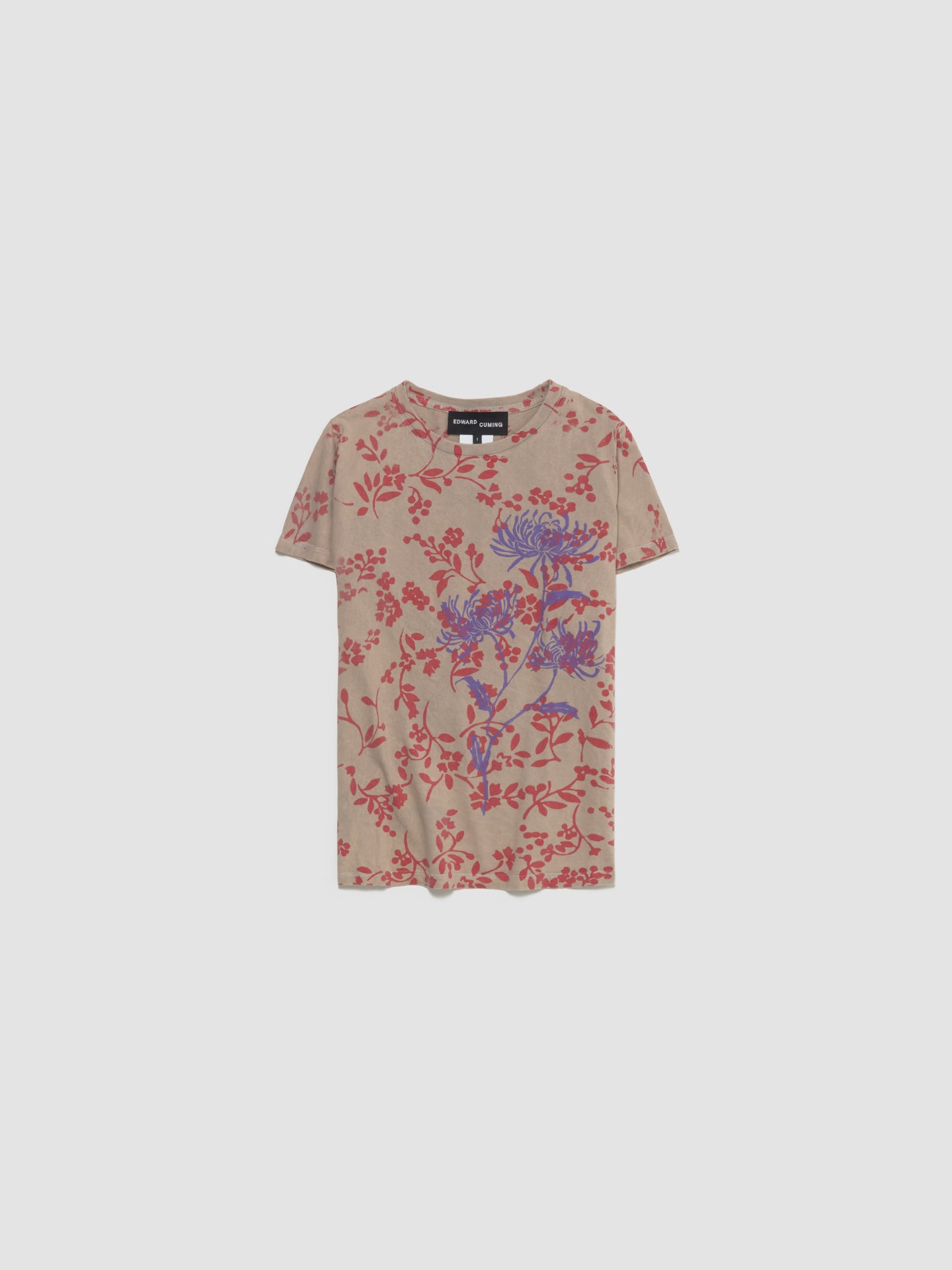 I Fell in The Garden' T-Shirt in Washed Sand & Red