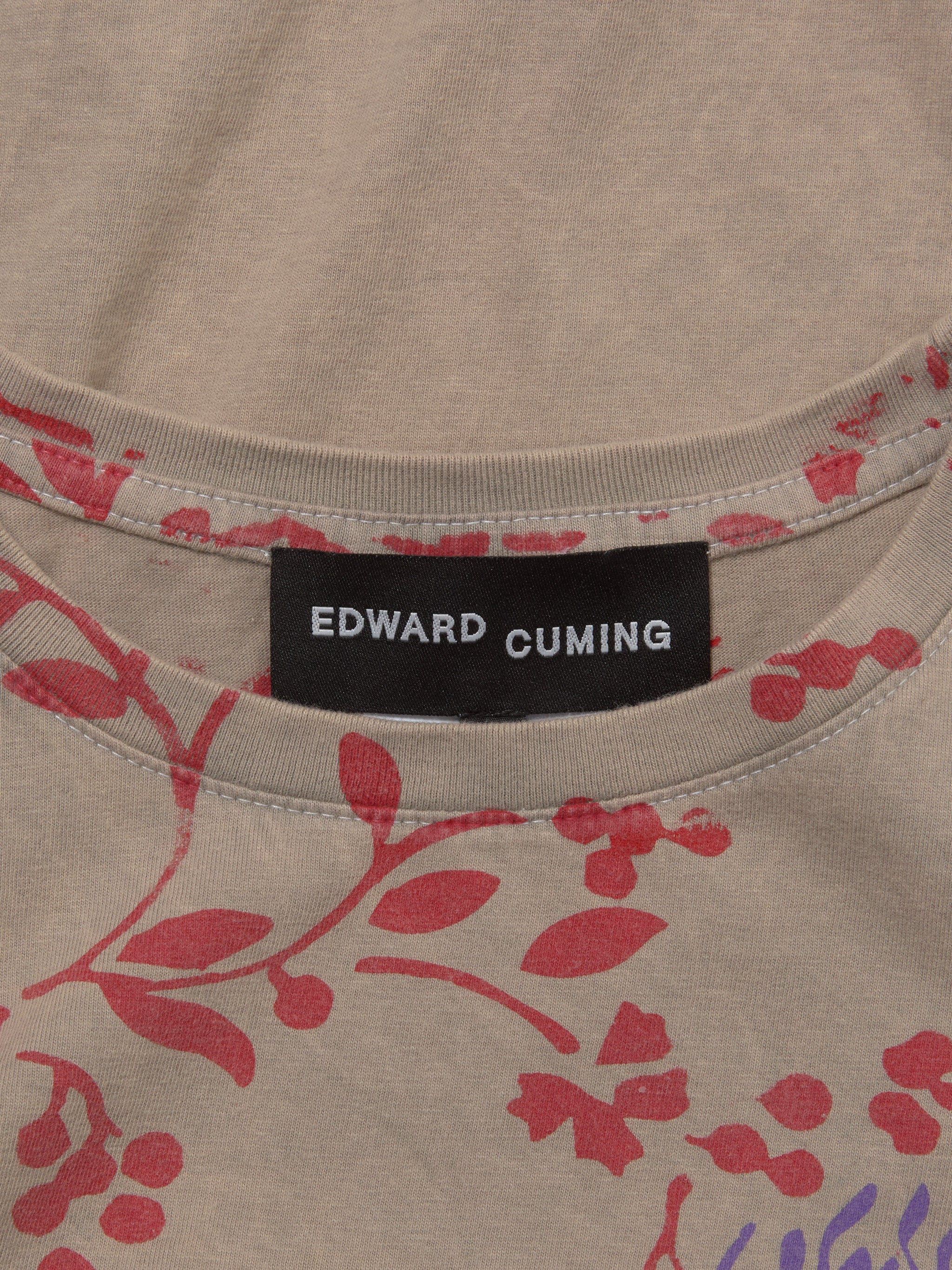 I Fell in The Garden' T-Shirt in Washed Sand & Red