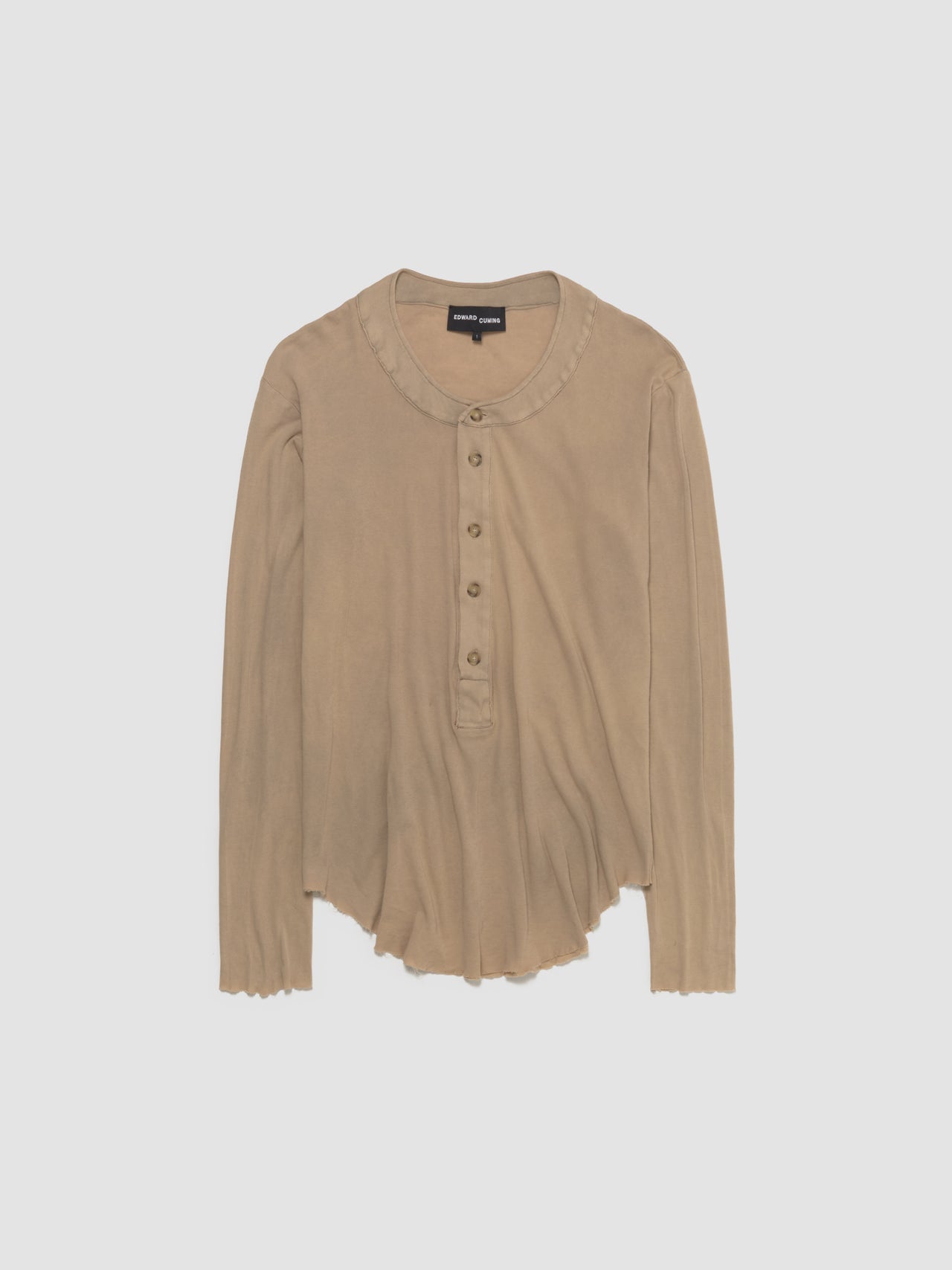 Pull-Me-Over Long Sleeved Henley in Washed Sand