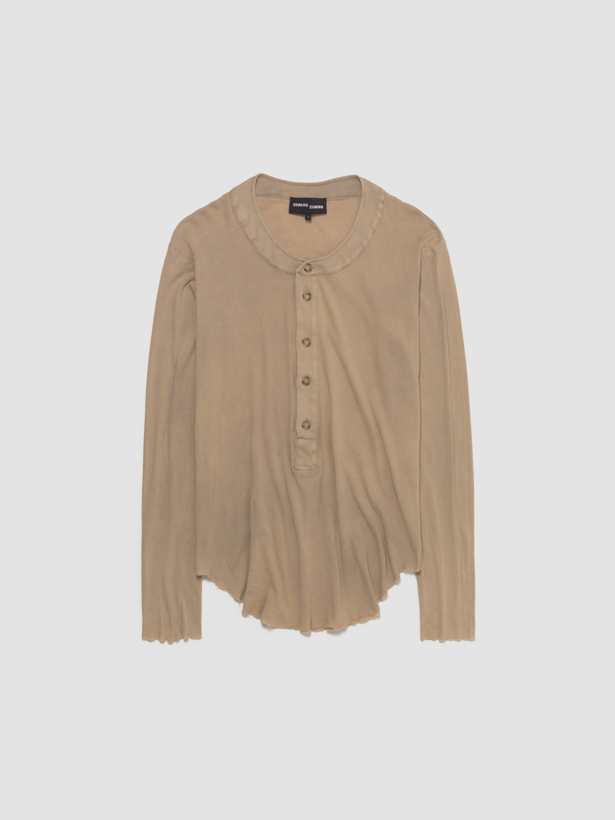 Pull-Me-Over Long Sleeved Henley in Washed Sand