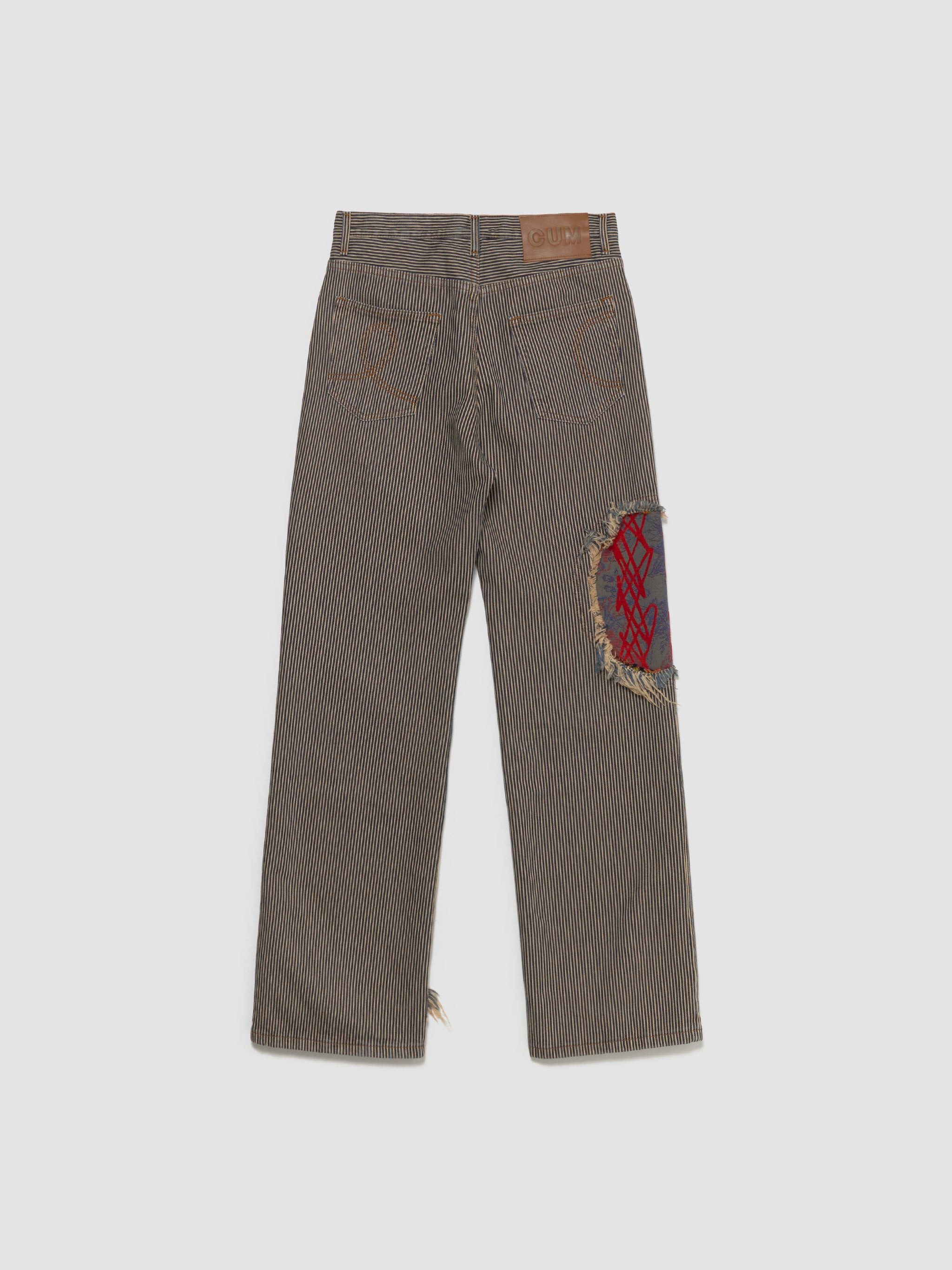 Circle Window Jeans in Dirty Wash Navy Stripe