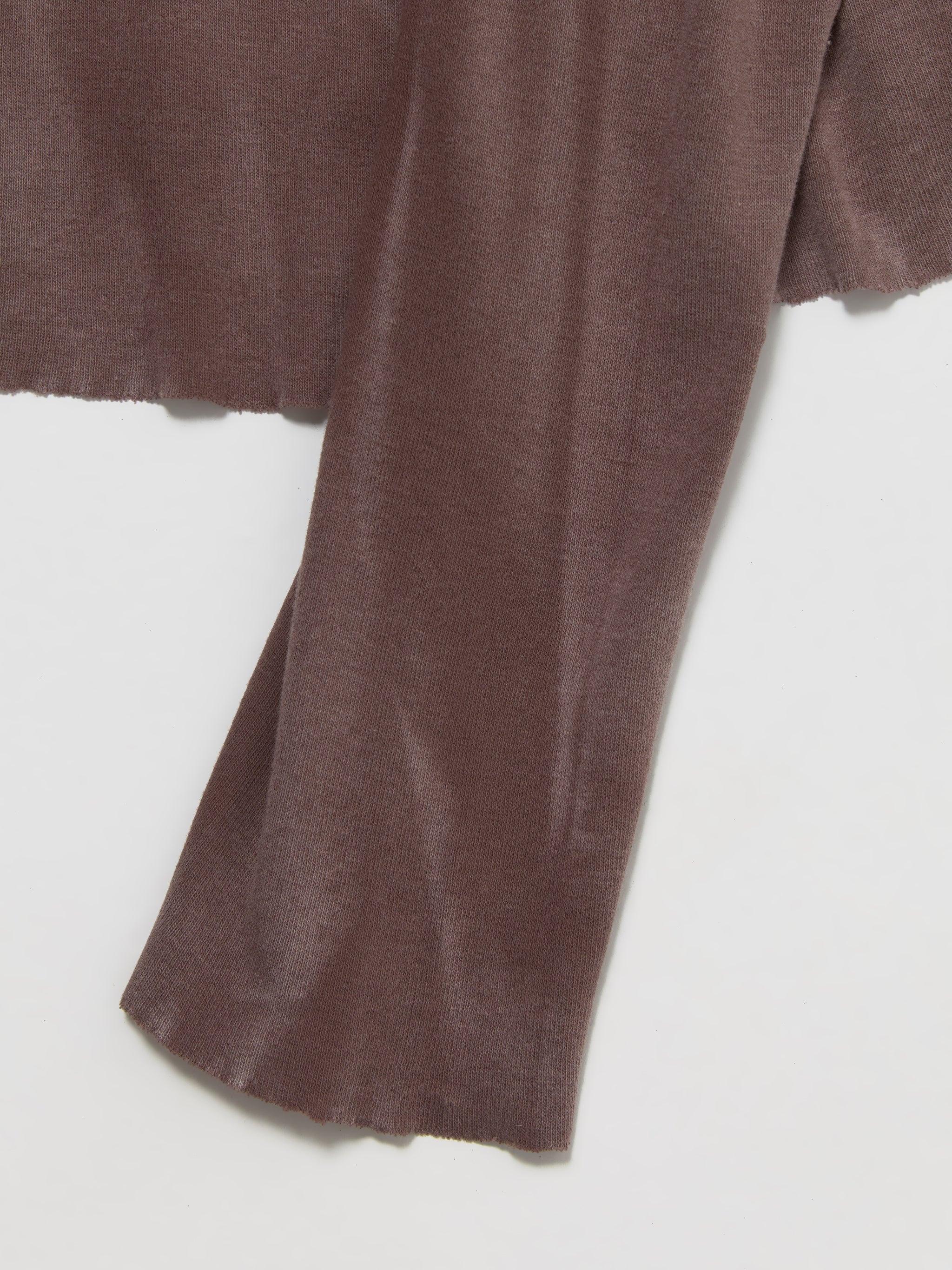 Tyre Tracks Long Sleeved Henley in Washed Brown