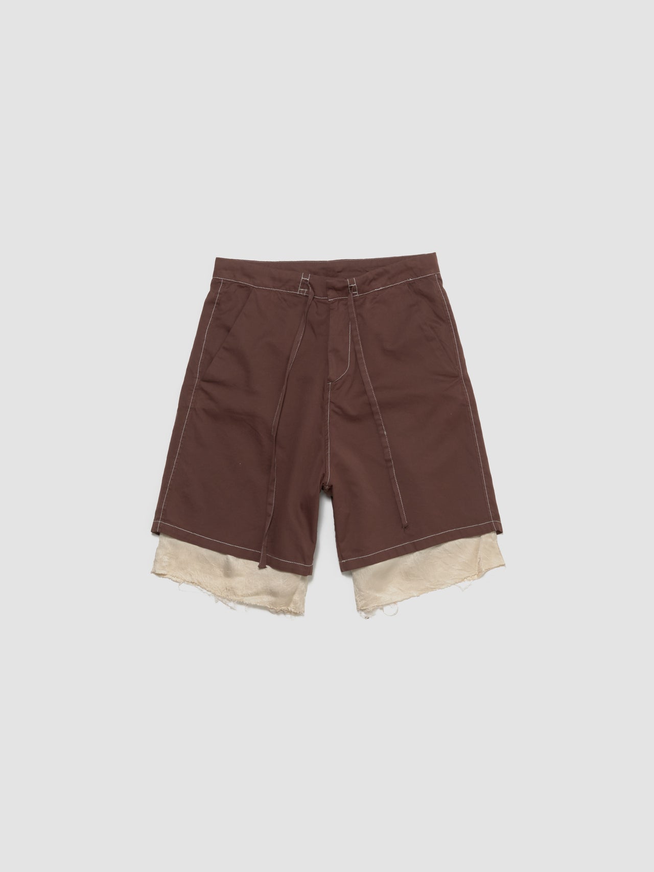 Exploded Piece Dyed Shorts in Washed Brown