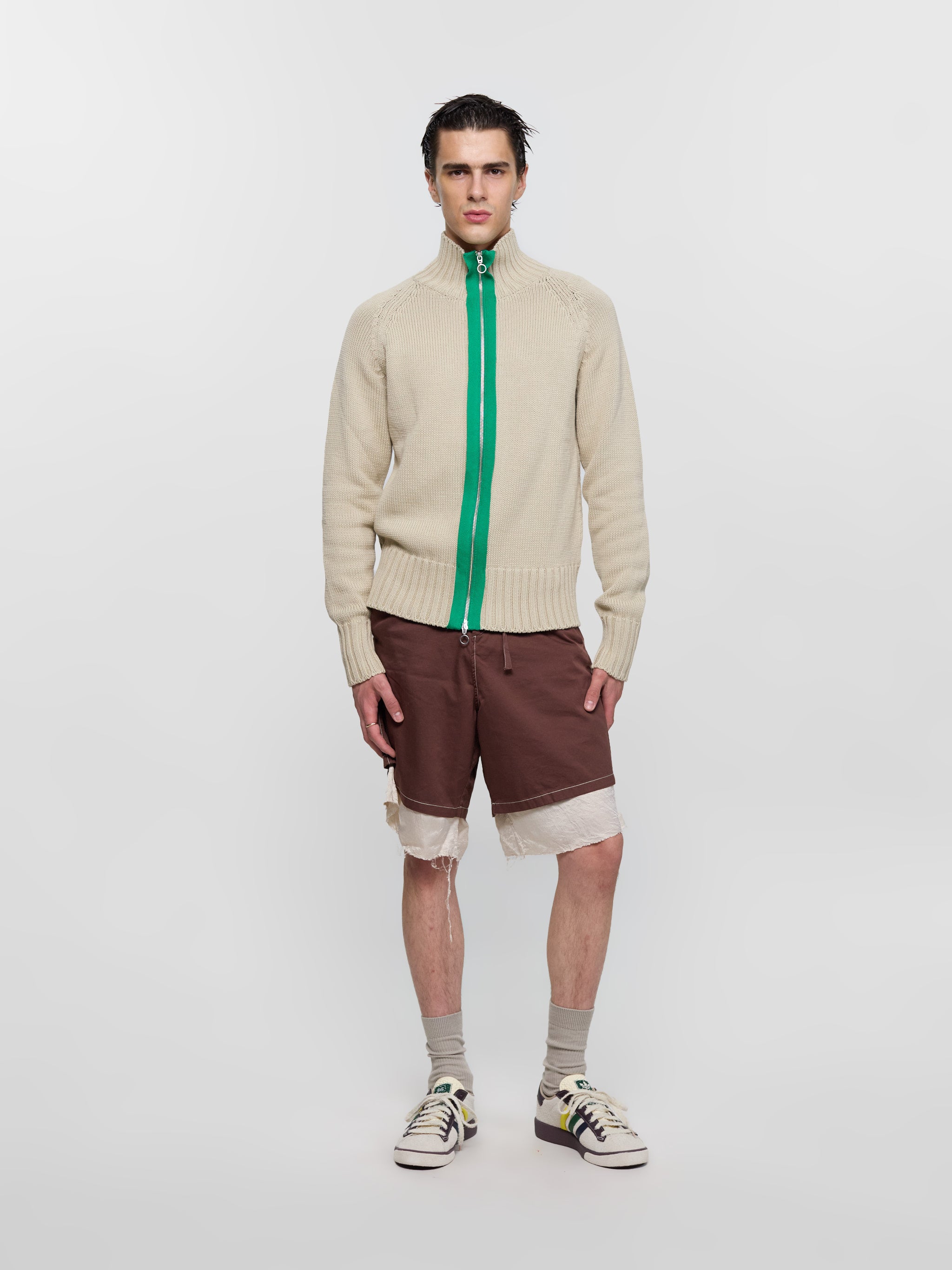 Exploded Piece Dyed Shorts in Washed Brown