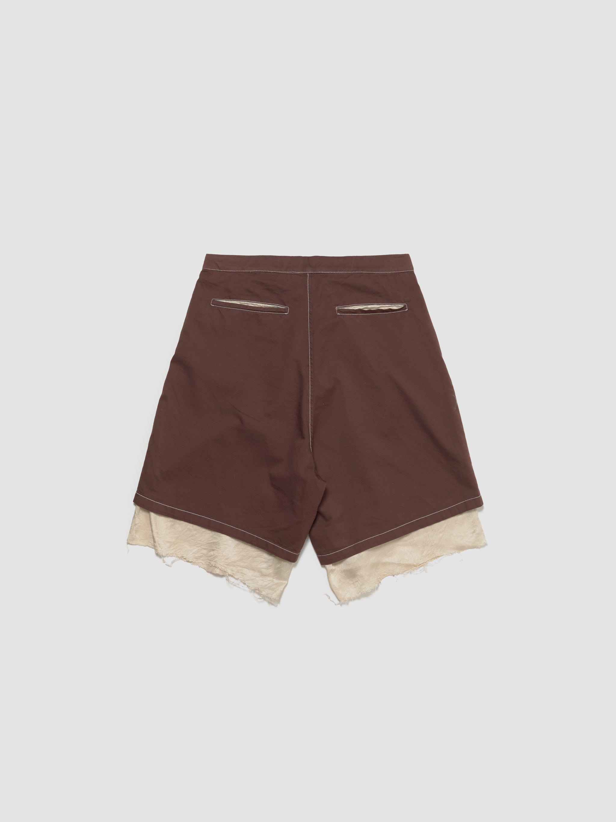 Exploded Piece Dyed Shorts in Washed Brown
