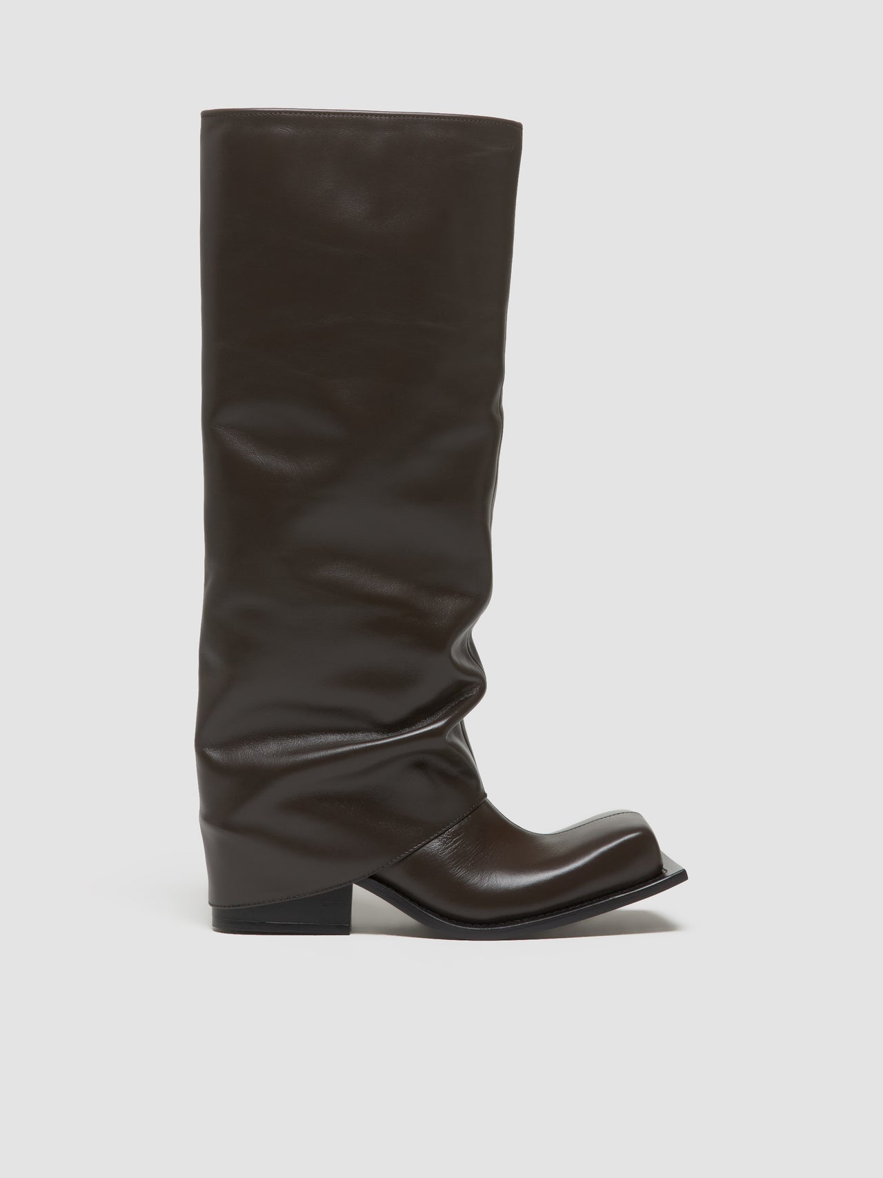 Havva Chunky Heel Trouser Boots in Chocolate Brown