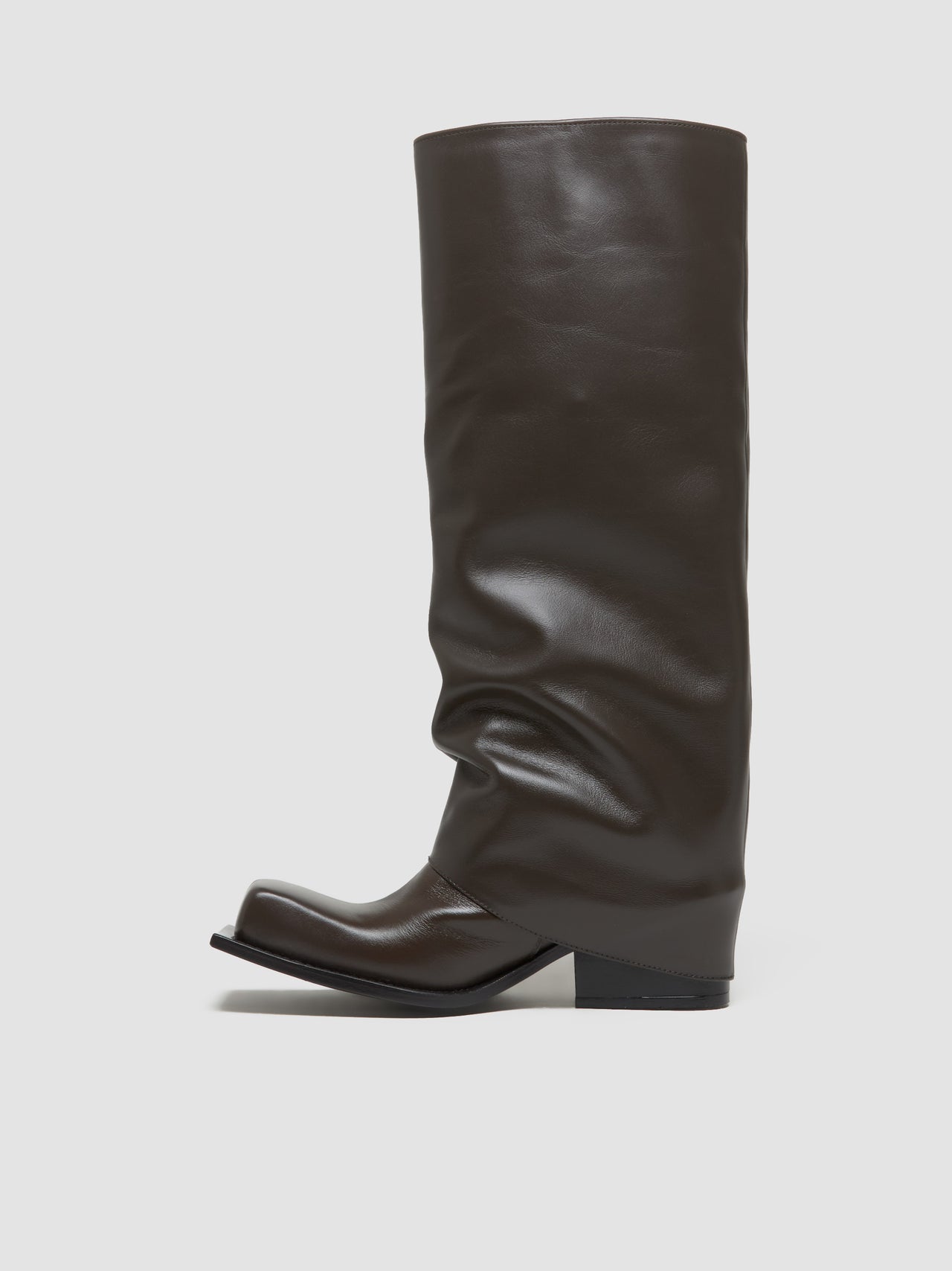 Havva Chunky Heel Trouser Boots in Chocolate Brown