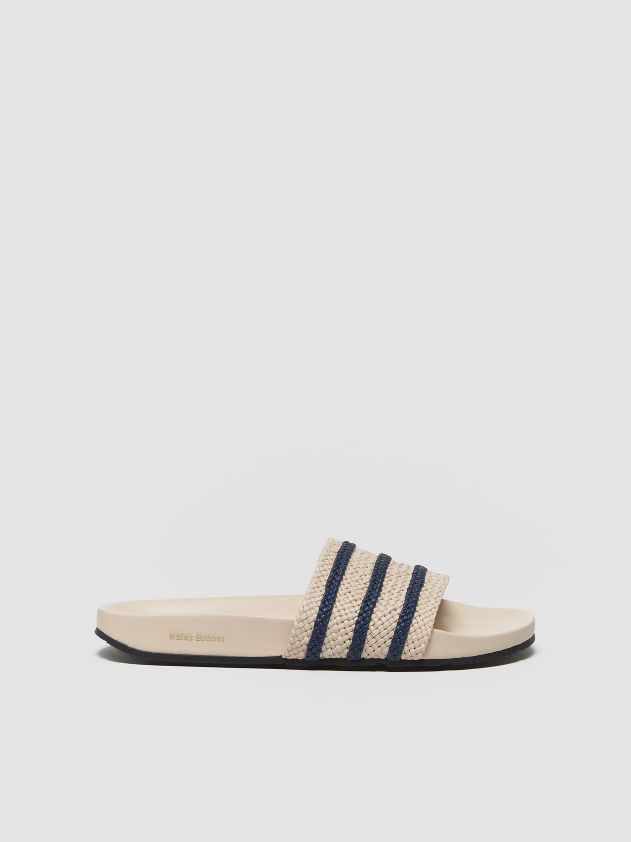 x Wales Bonner Adilette Slide in Wonder White & Navy