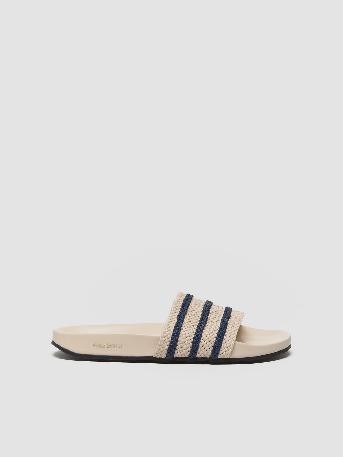 x Wales Bonner Adilette Slide in Wonder White & Navy