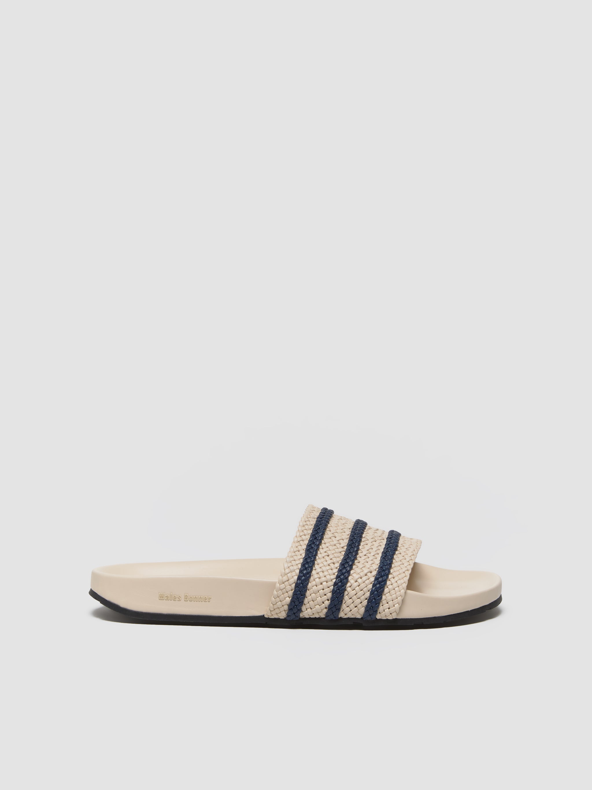 x Wales Bonner Adilette Slide in Wonder White & Navy