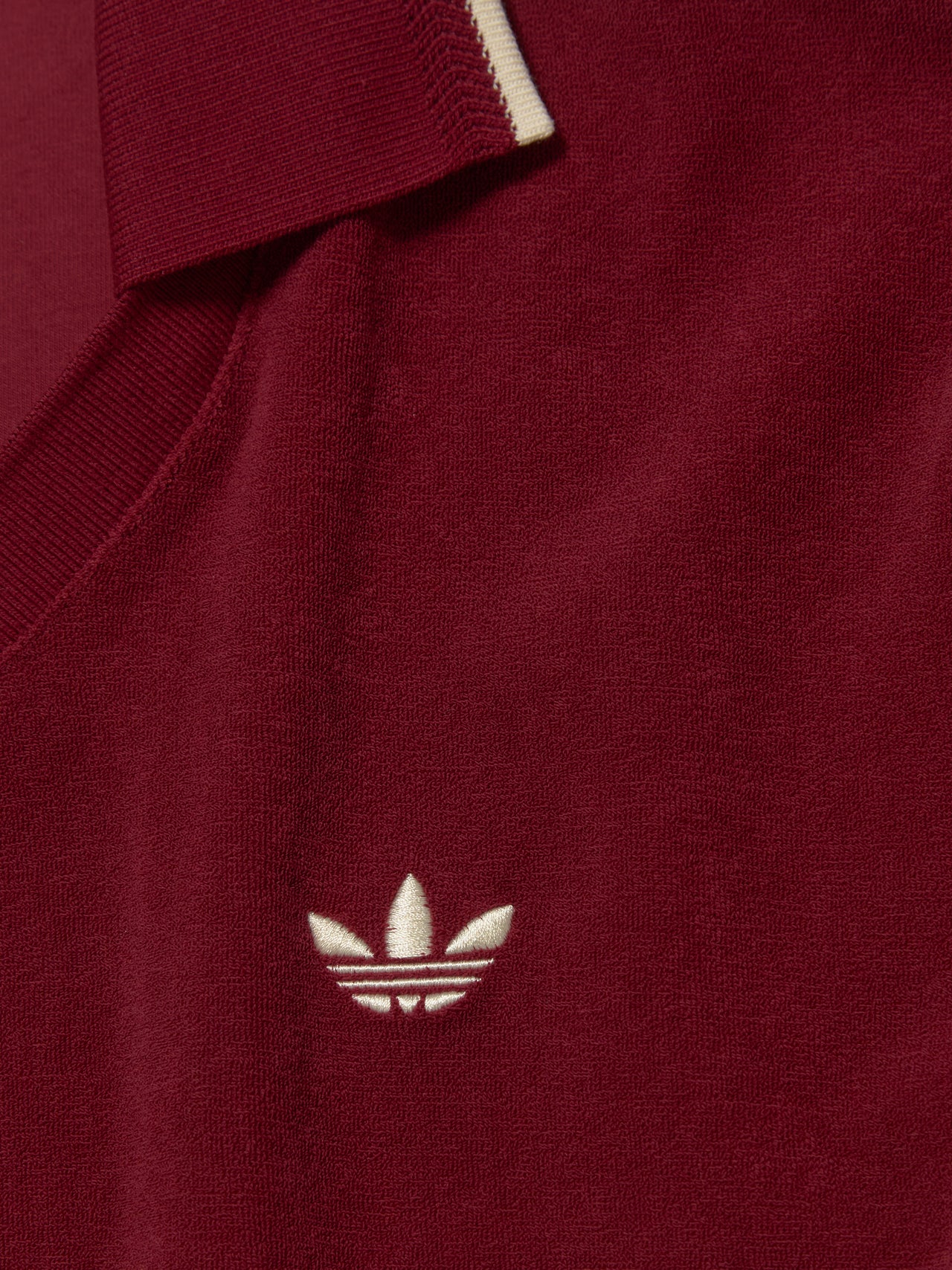 x Wales Bonner Terry Polo Top in Burgundy