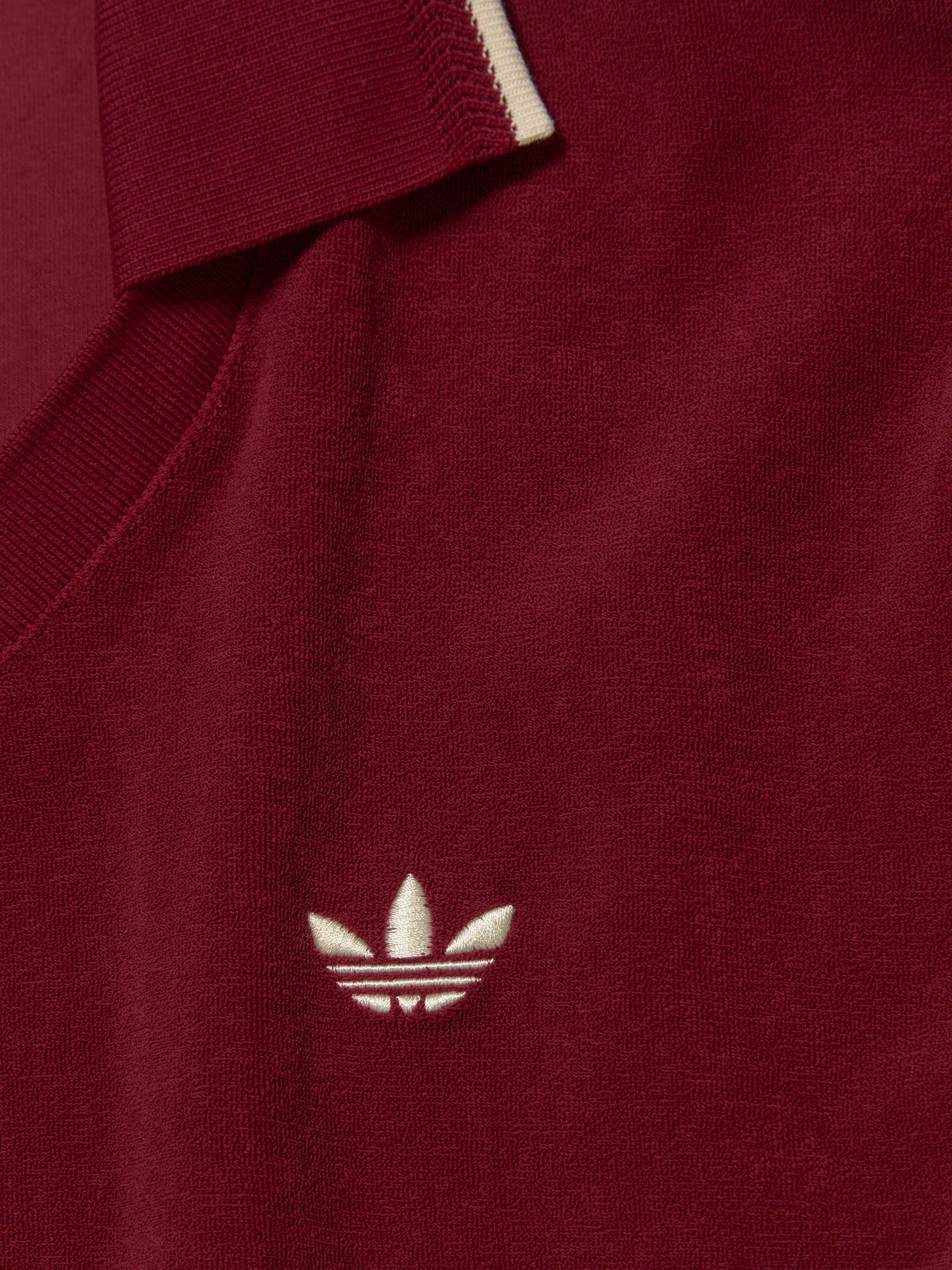 x Wales Bonner Terry Polo Top in Burgundy