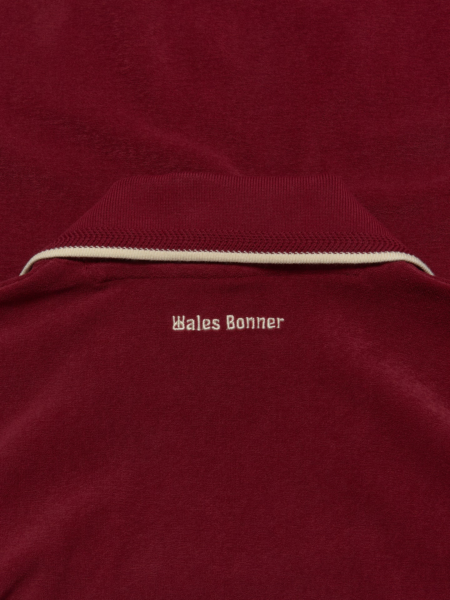 x Wales Bonner Terry Polo Top in Burgundy