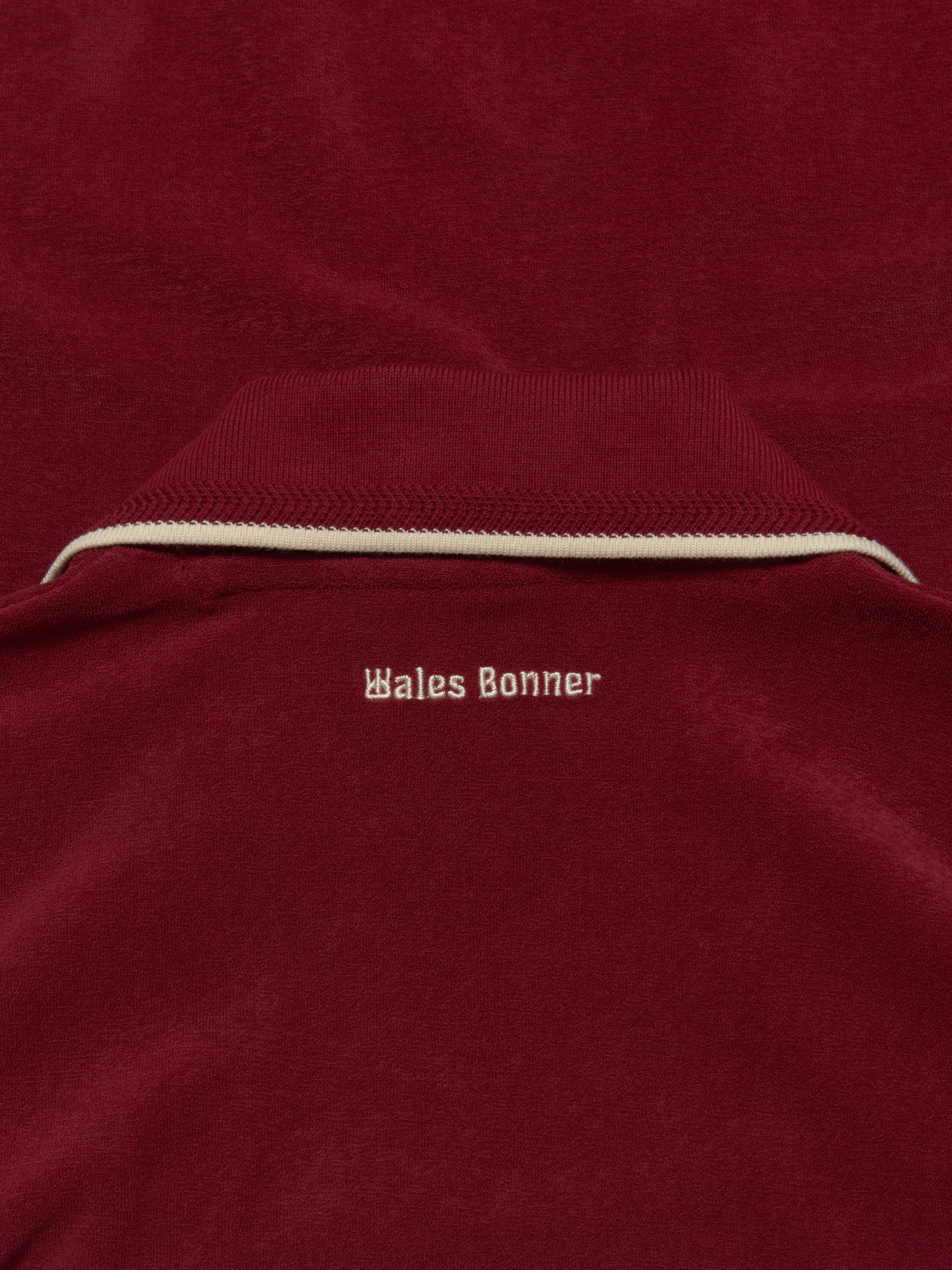 x Wales Bonner Terry Polo Top in Burgundy