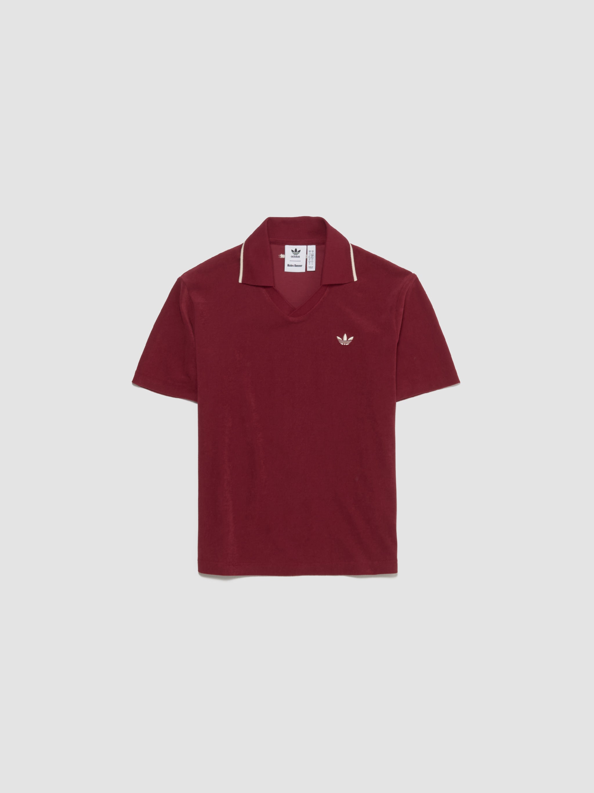 x Wales Bonner Terry Polo Top in Burgundy