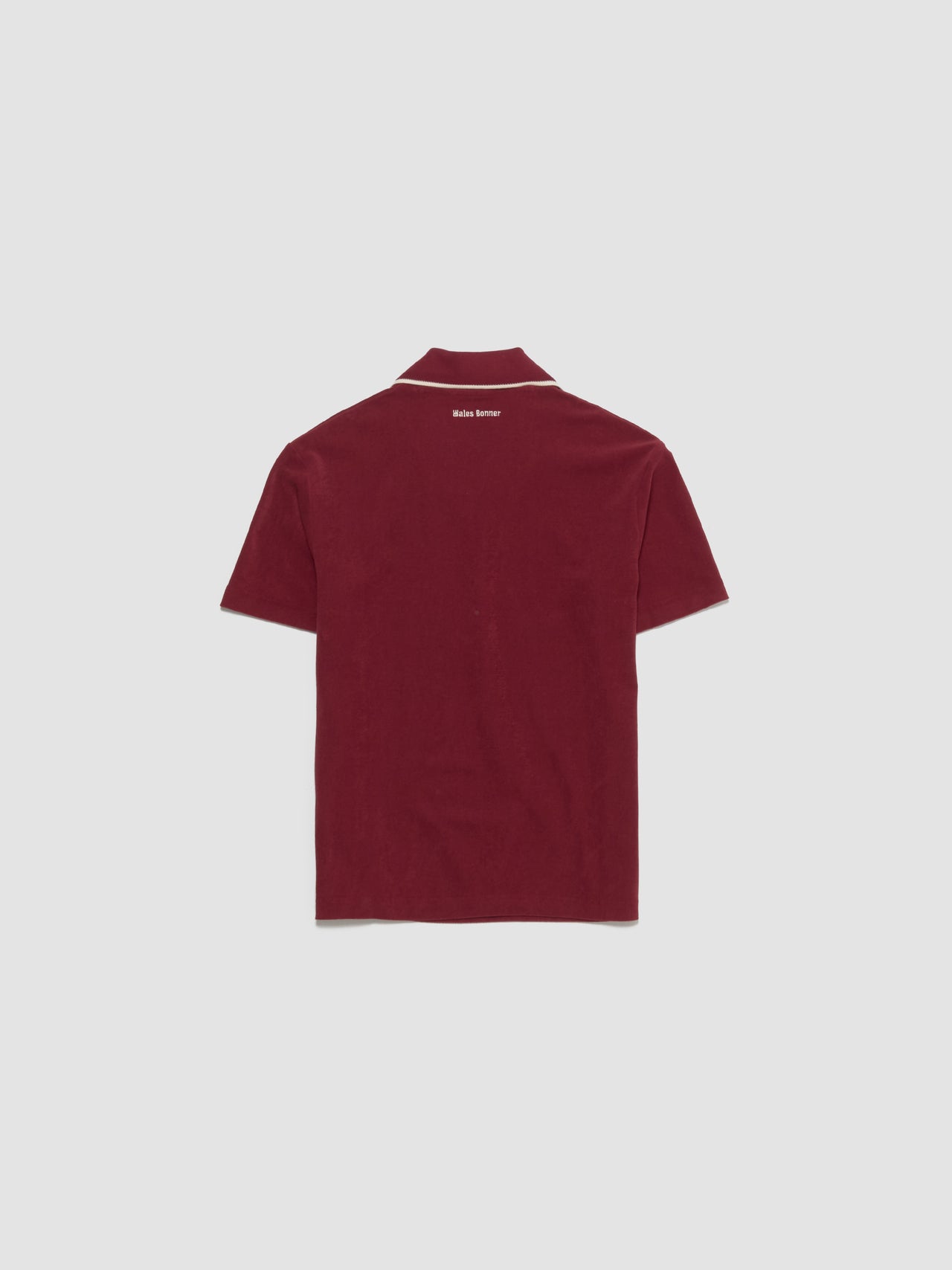 x Wales Bonner Terry Polo Top in Burgundy