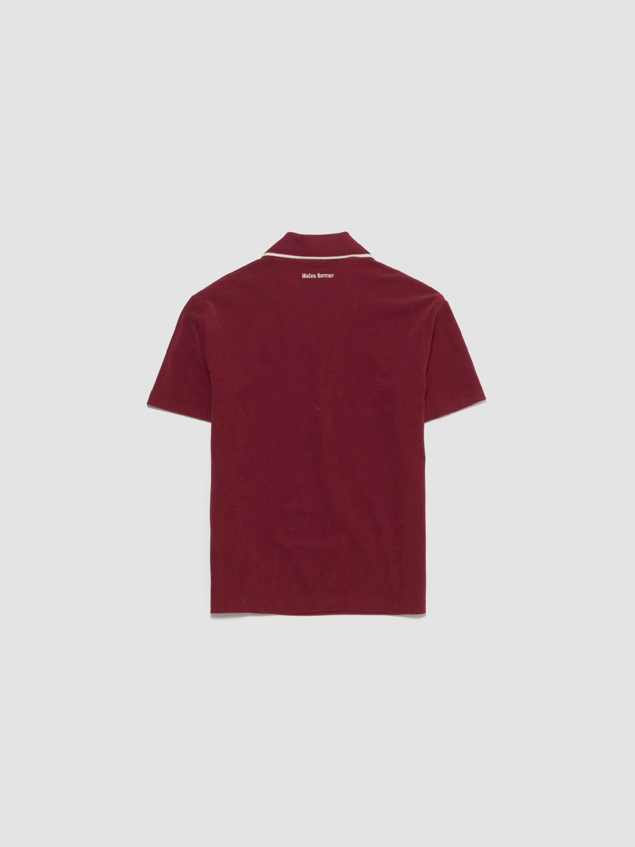 x Wales Bonner Terry Polo Top in Burgundy