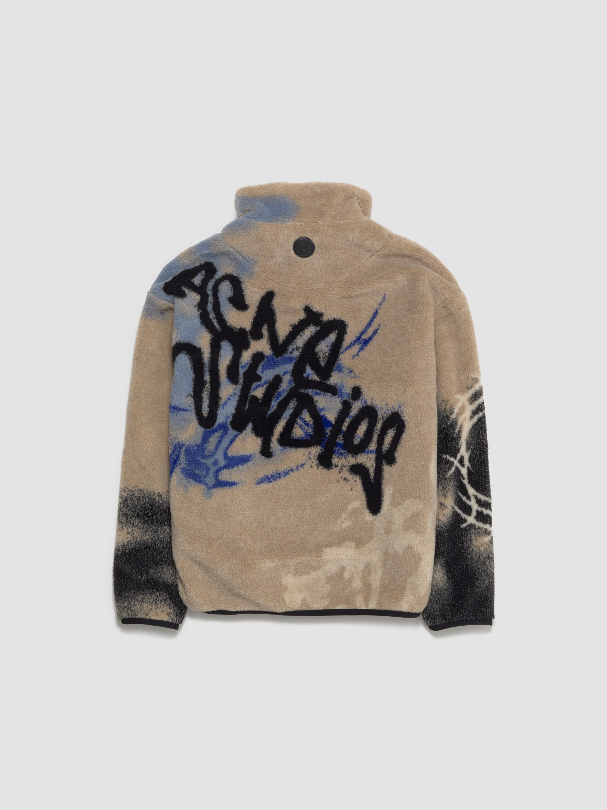 Zip-Up Fleece Jacket in Beige