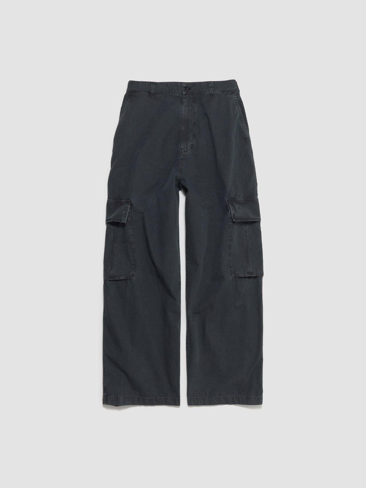 Baggy Cargo Trousers in Faded Black