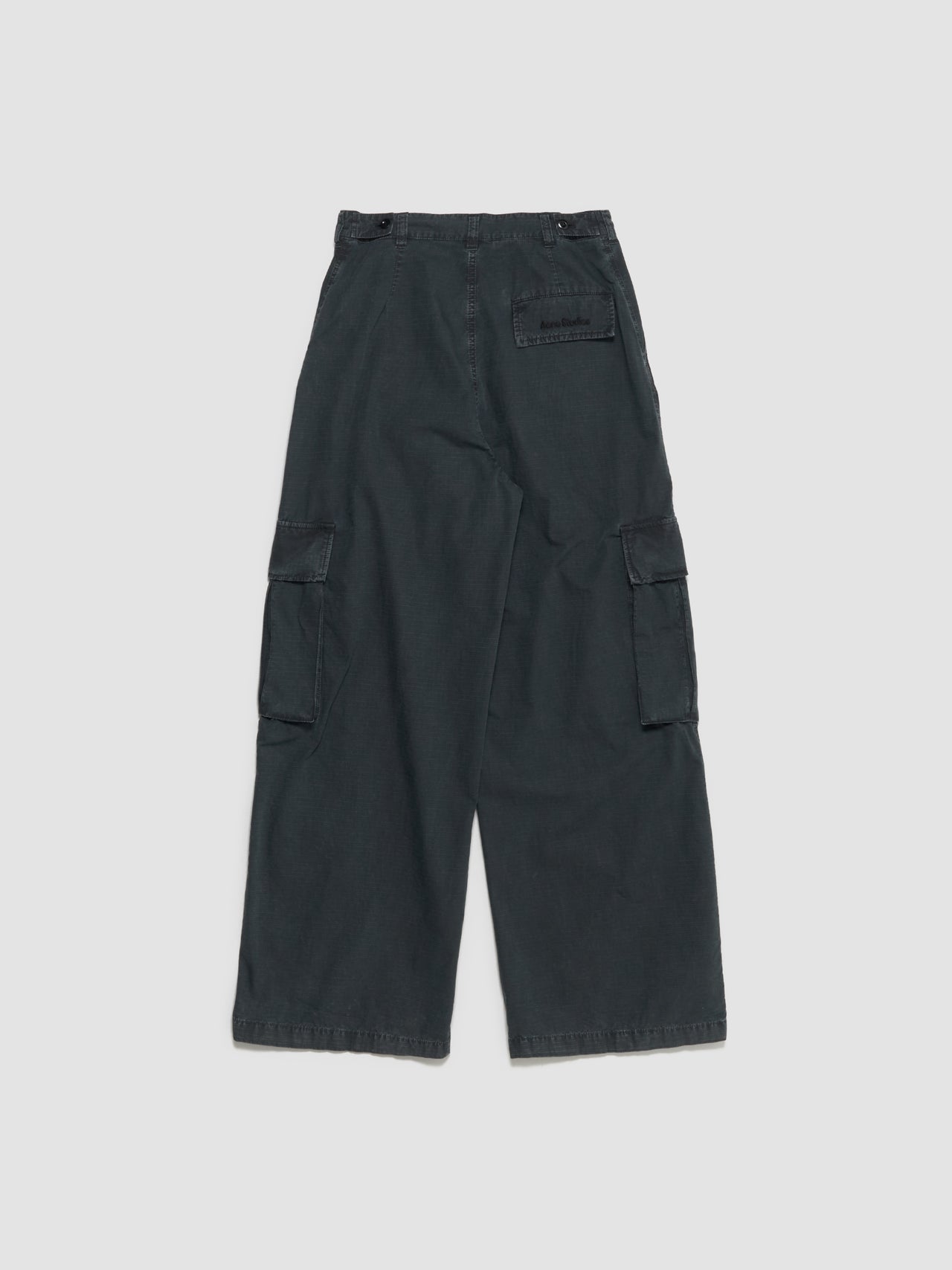 Baggy Cargo Trousers in Faded Black