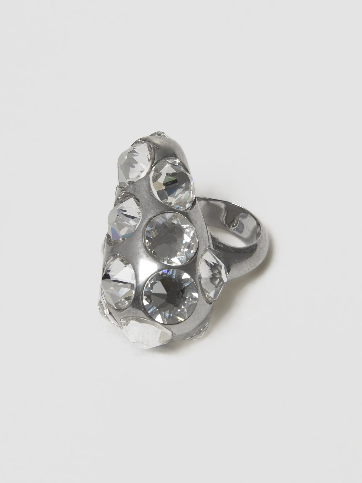 Crystal Drop Ring in Silver