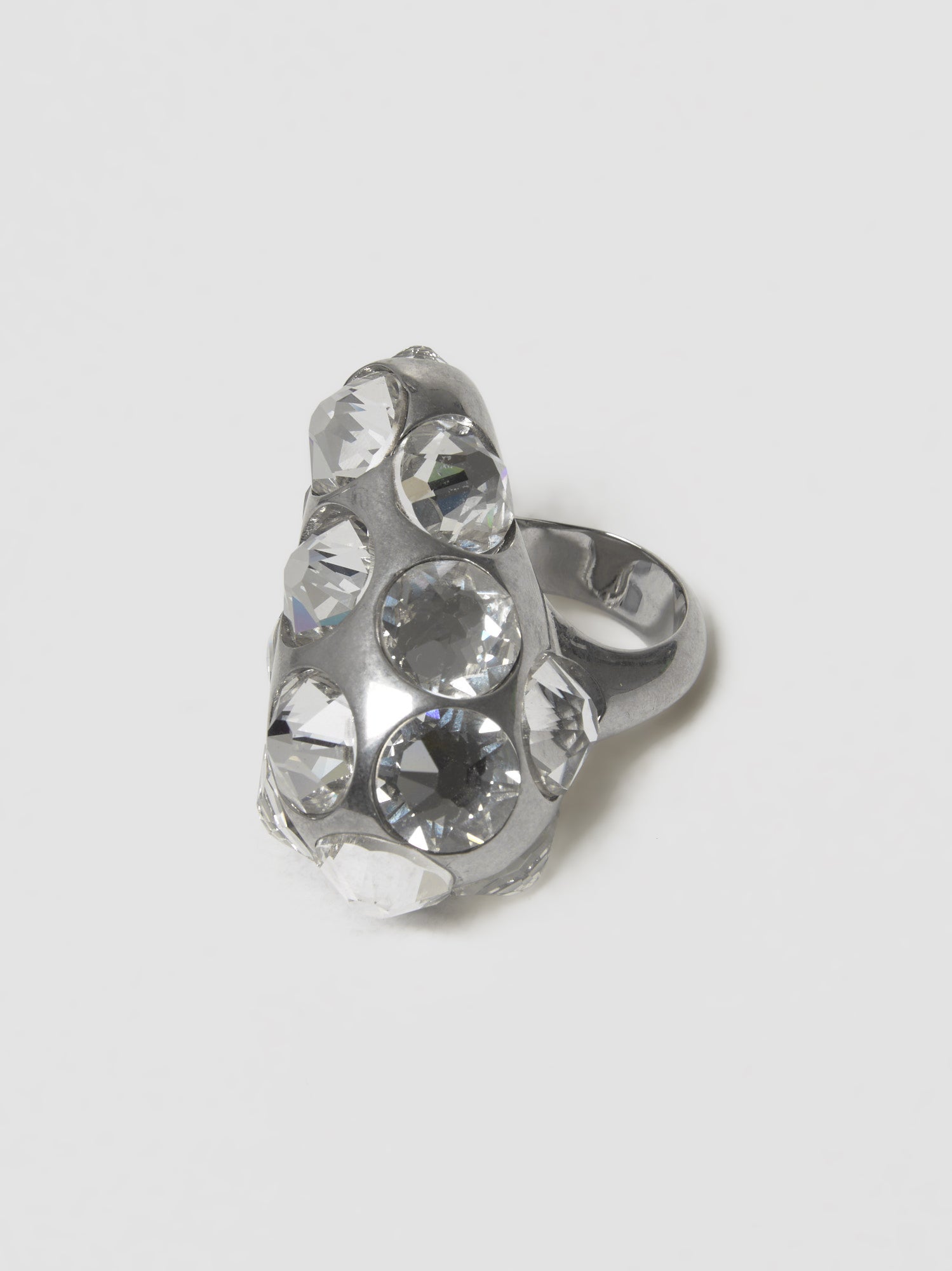 Crystal Drop Ring in Silver