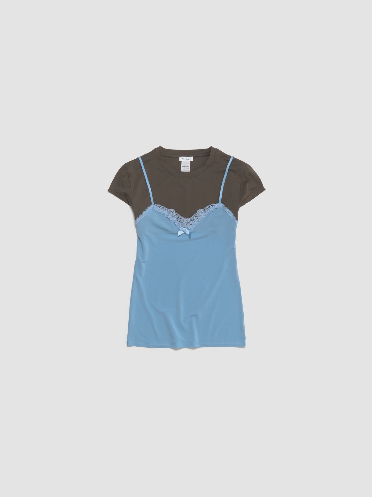 Double-Layer T-Shirt in Grey & Blue