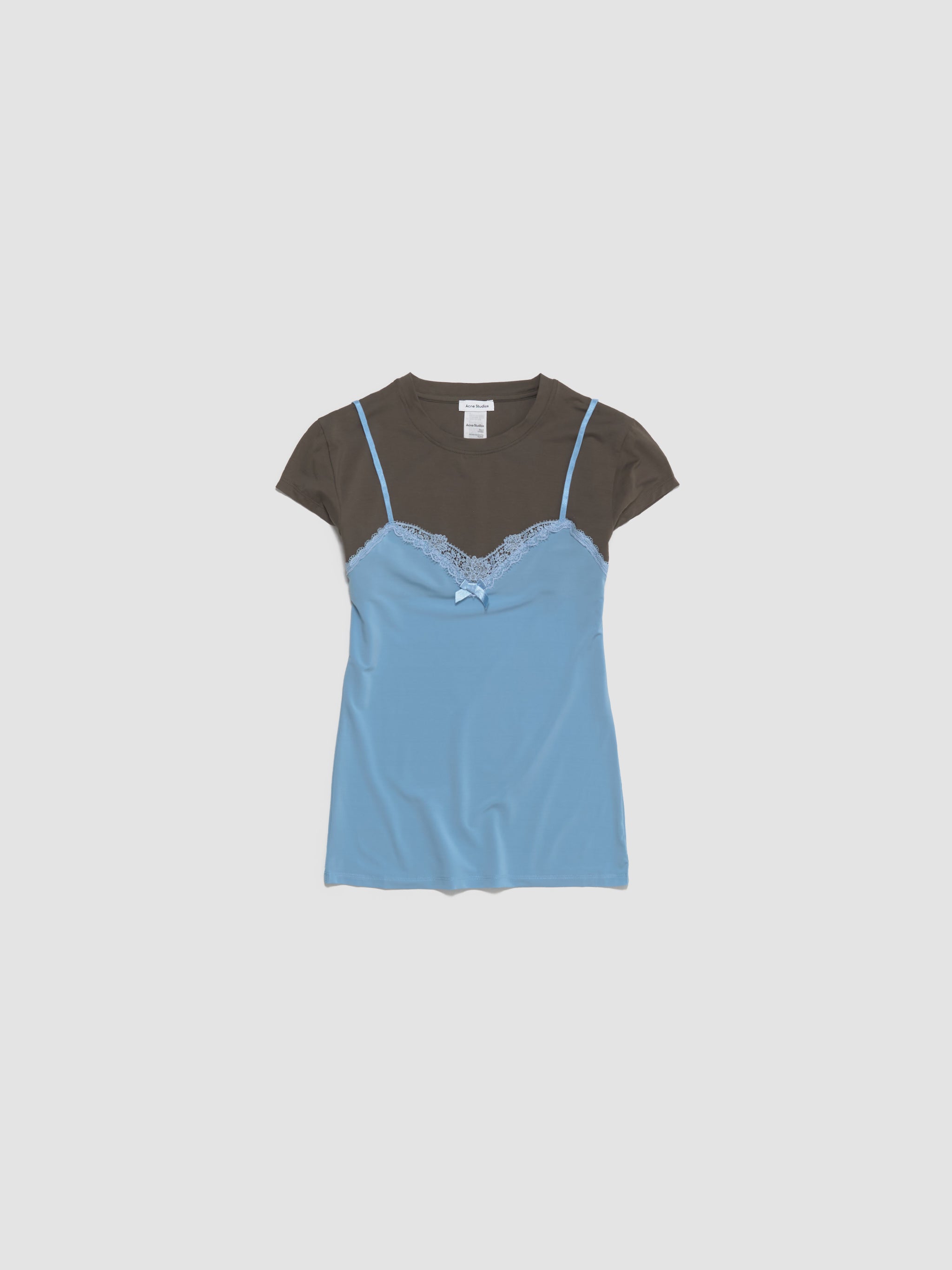 Double-Layer T-Shirt in Grey & Blue