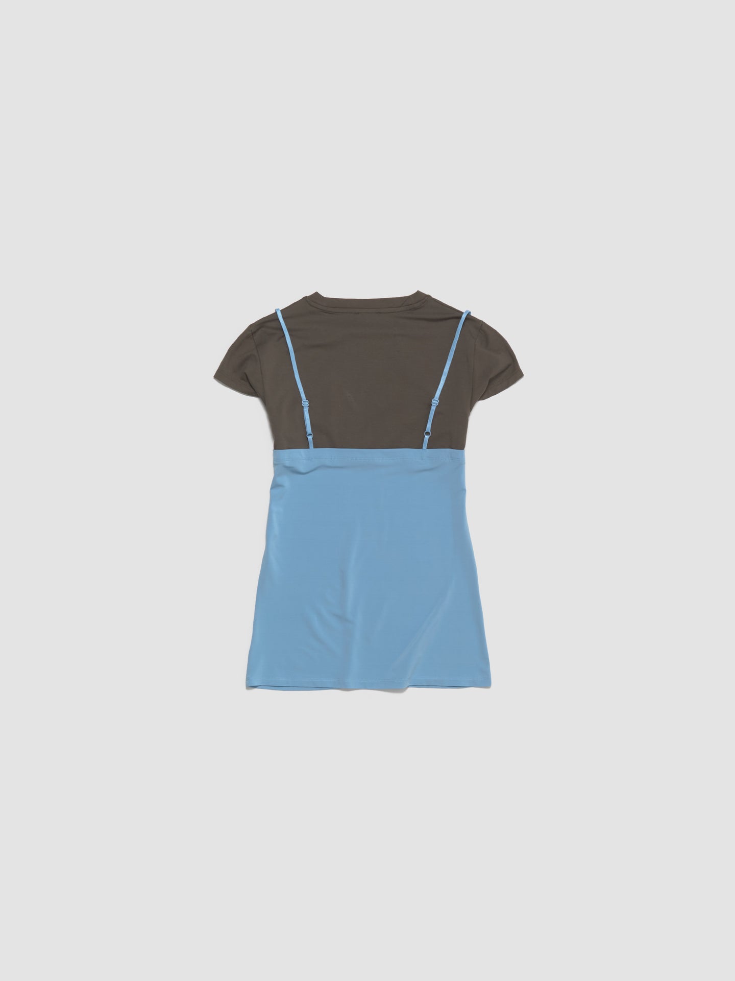 Double-Layer T-Shirt in Grey & Blue