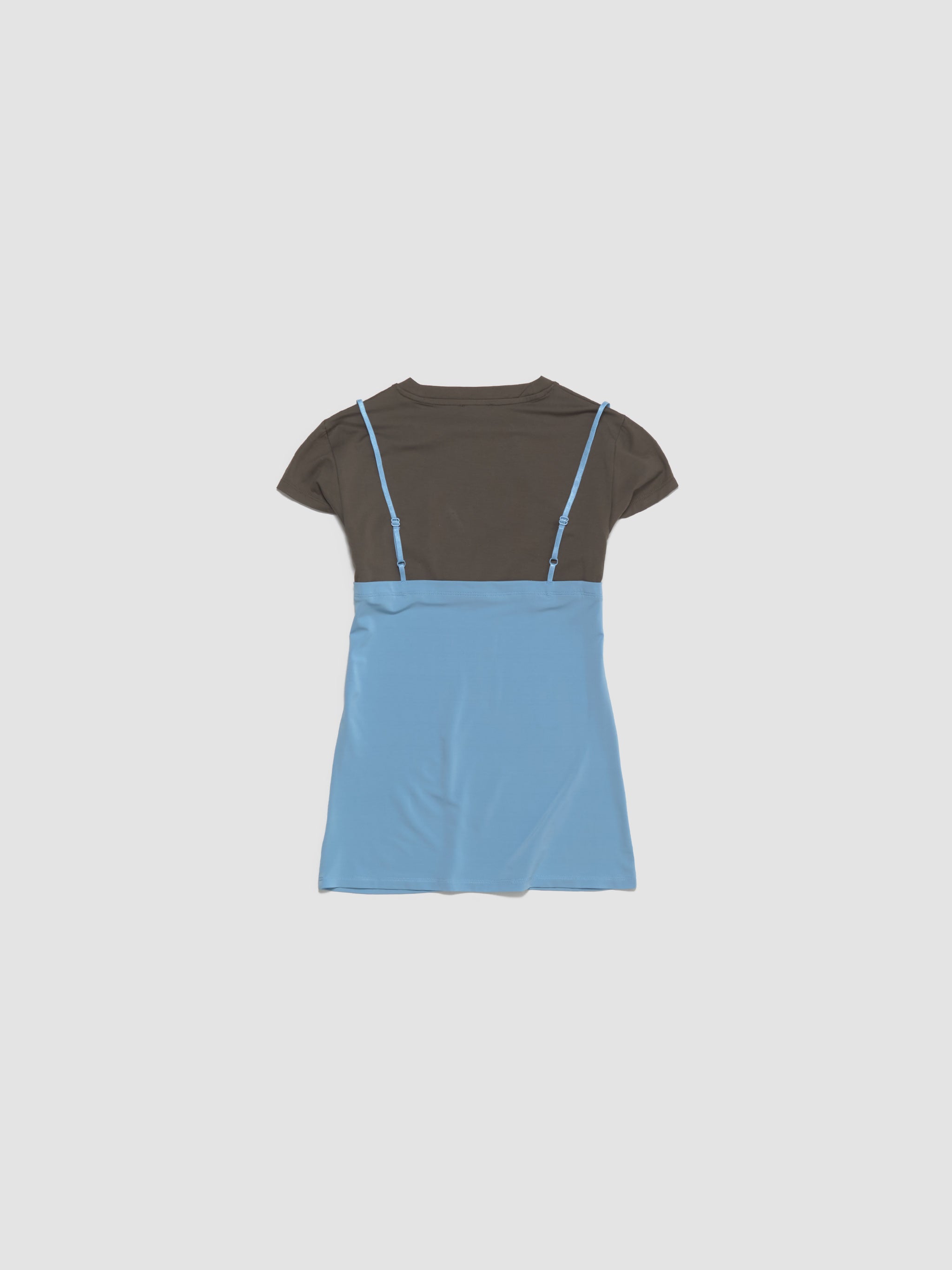 Double-Layer T-Shirt in Grey & Blue