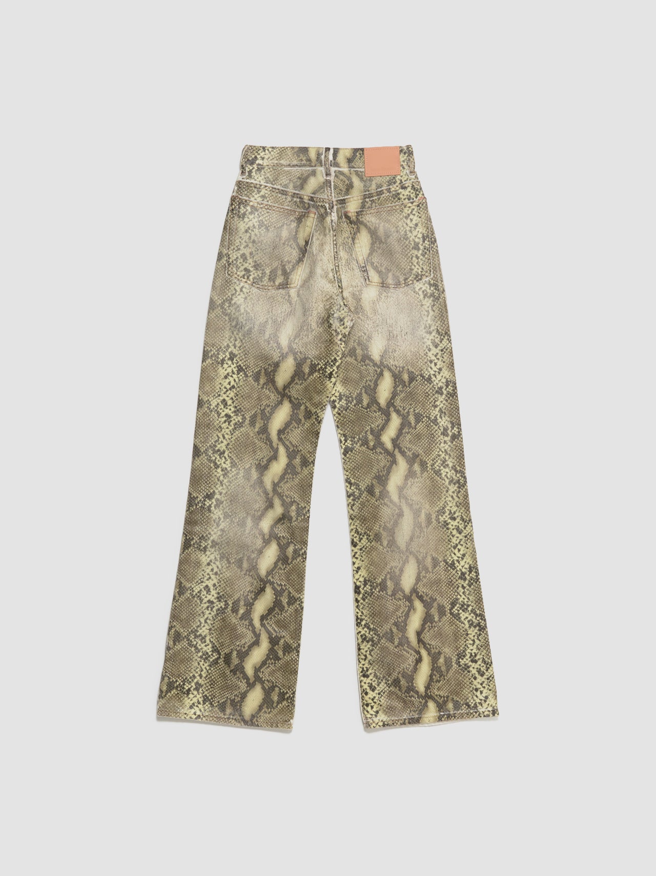 Printed Denim Trousers in Multi Brown