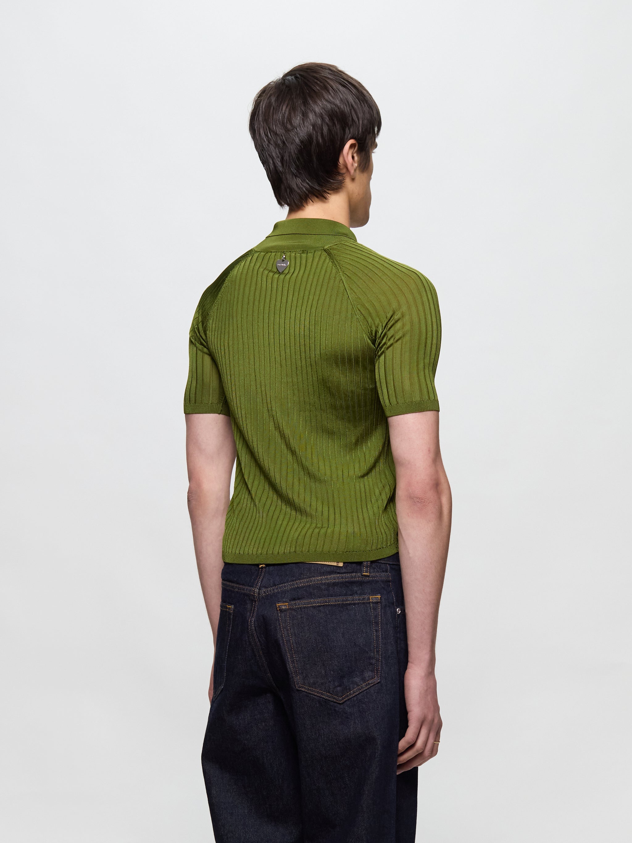 Knitted Polo in Green