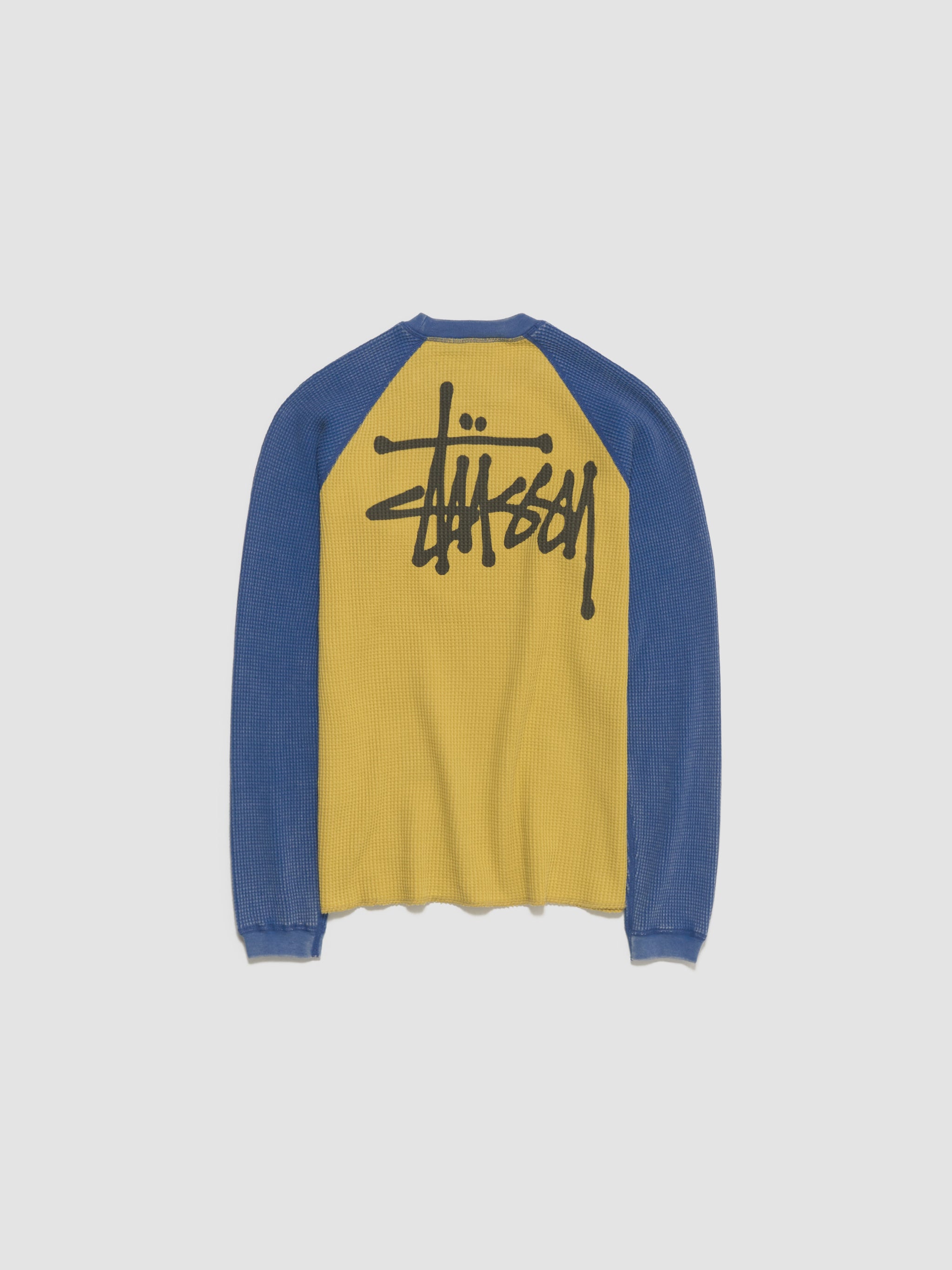 Raglan Thermal 2-Tone Knit Sweater in Yellow