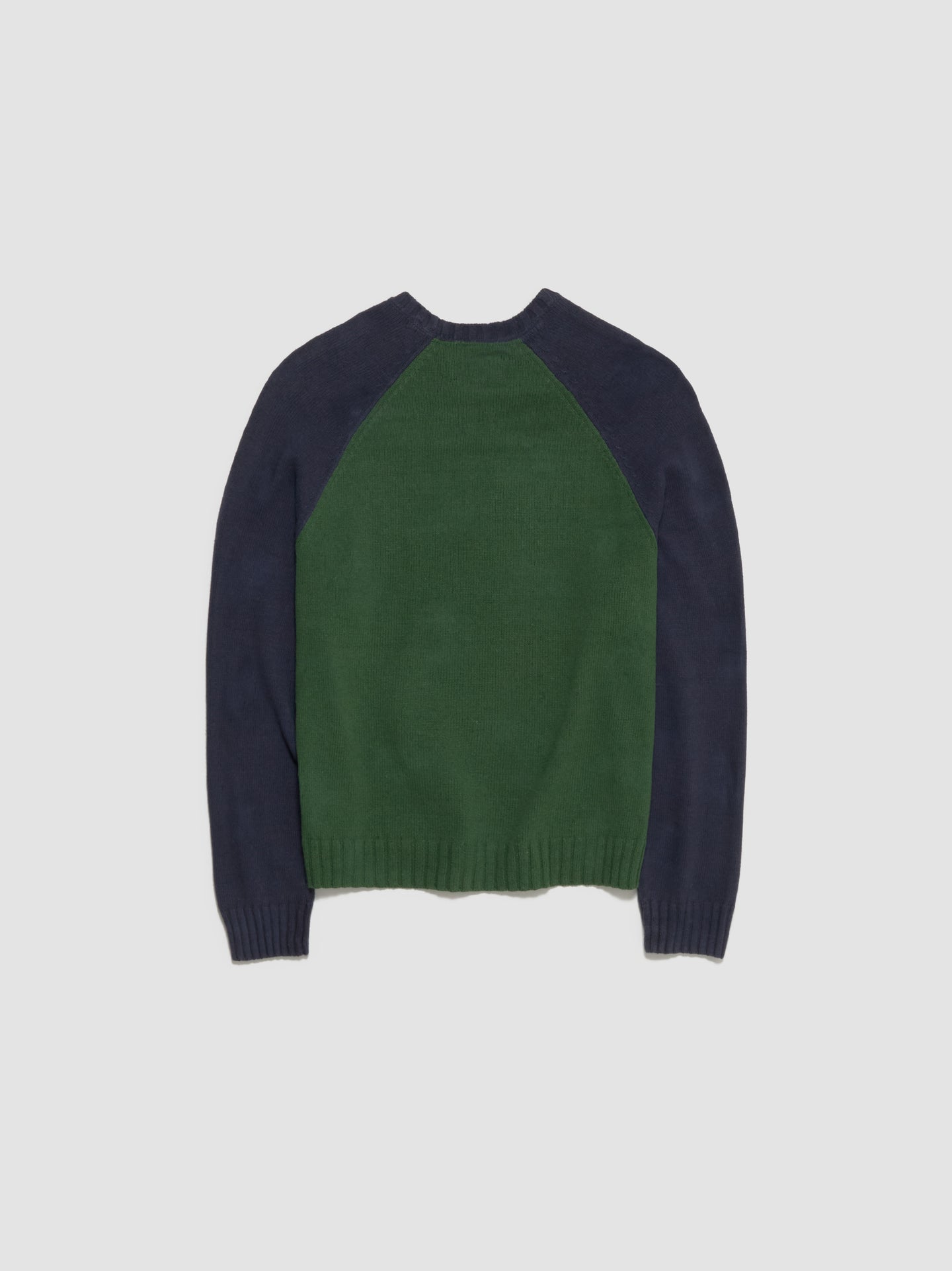 Colorblocked Raglan Crew Sweatshirt in Green