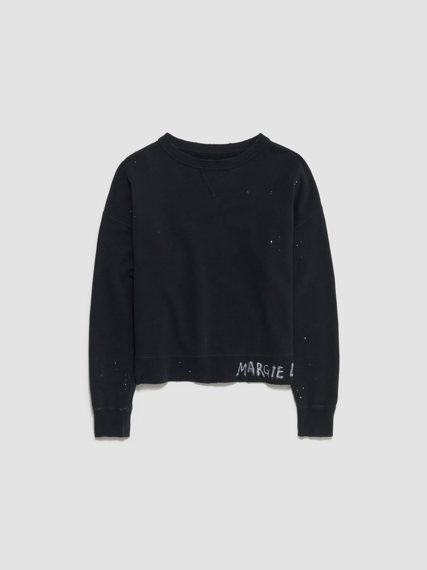 Distressed Sweatshirt in Washed Black