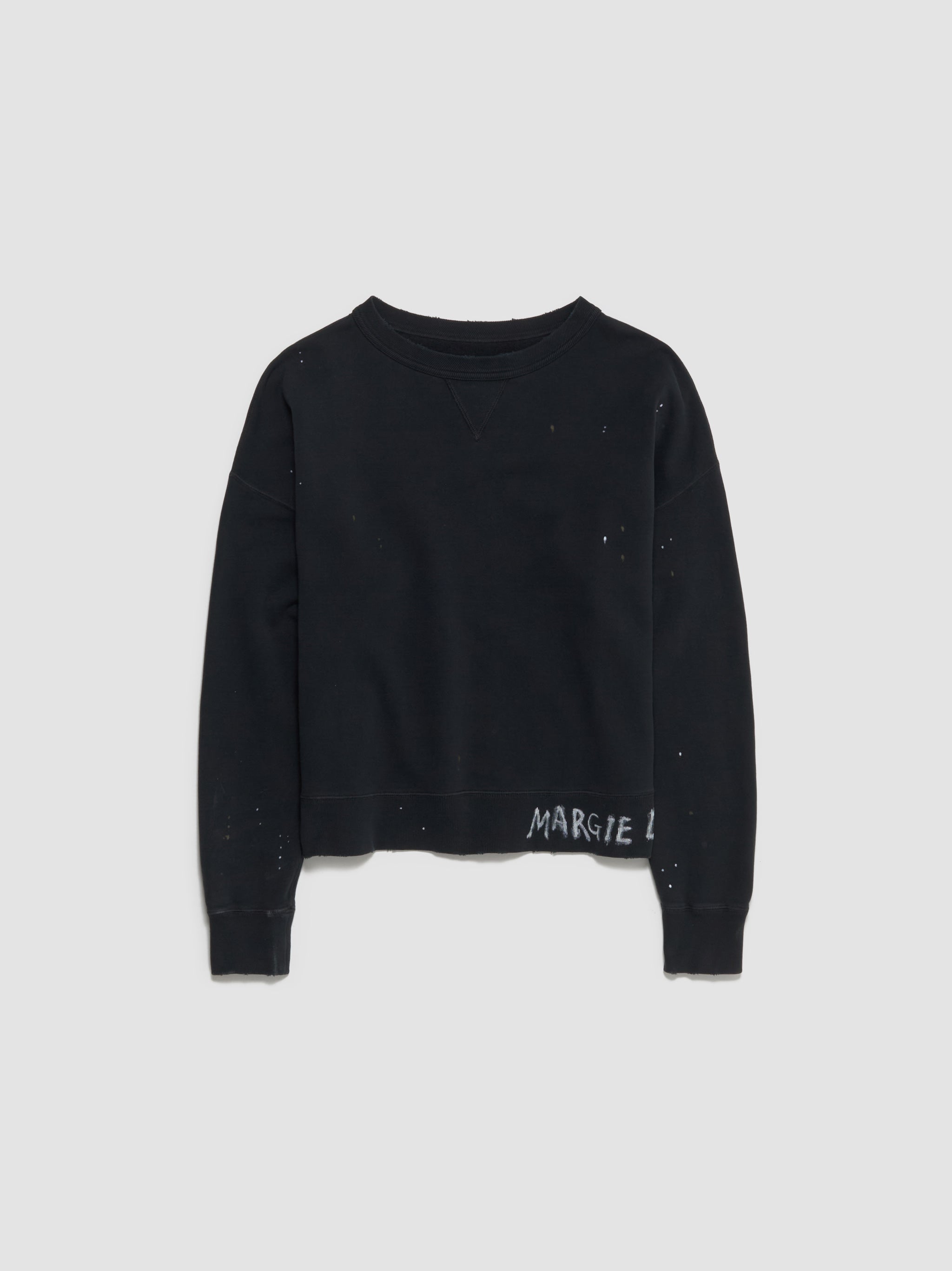 Distressed Sweatshirt in Washed Black