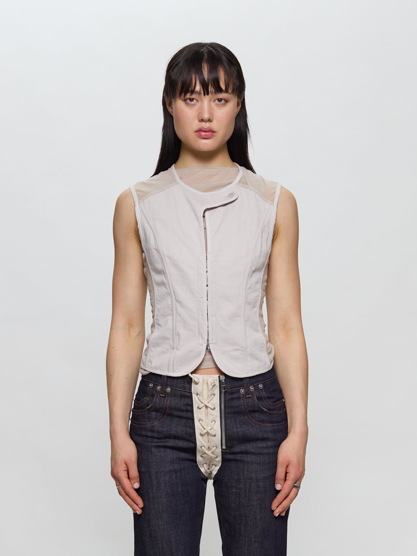 Corset Vest in Dust Bunny