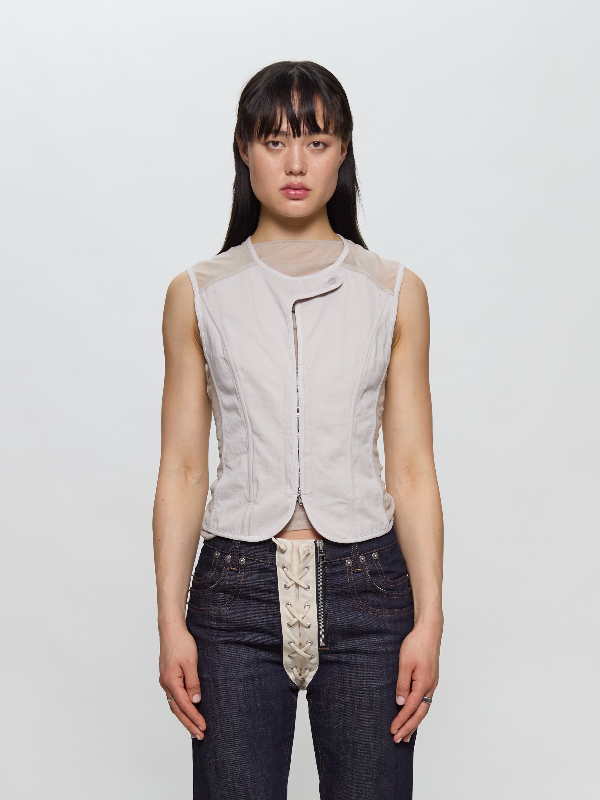 Corset Vest in Dust Bunny