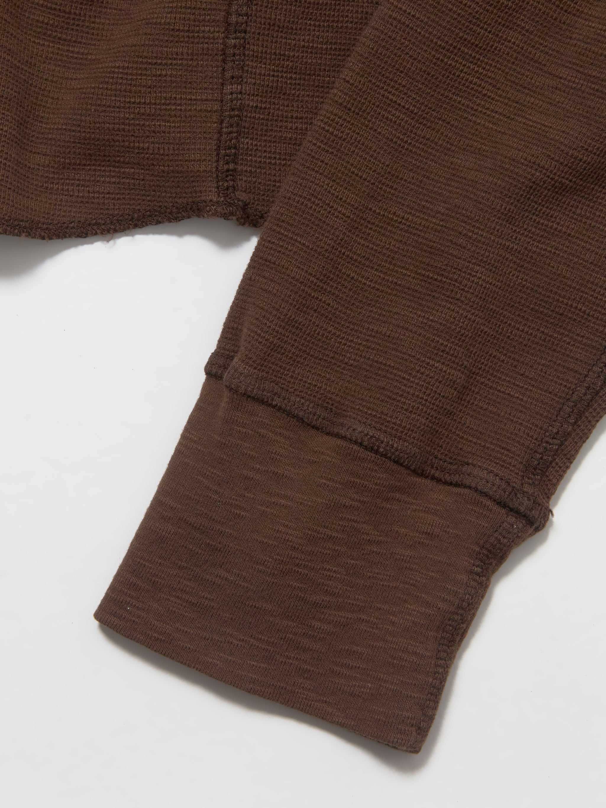 Waffle Long Sleeved Tee in Brown