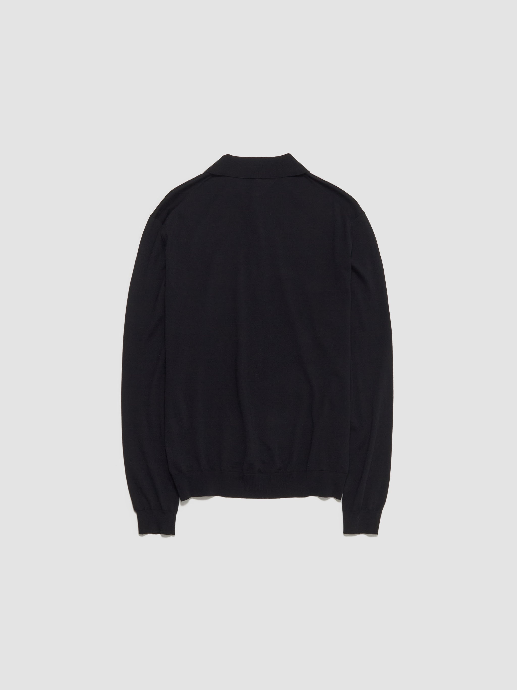Merino Polo in Black