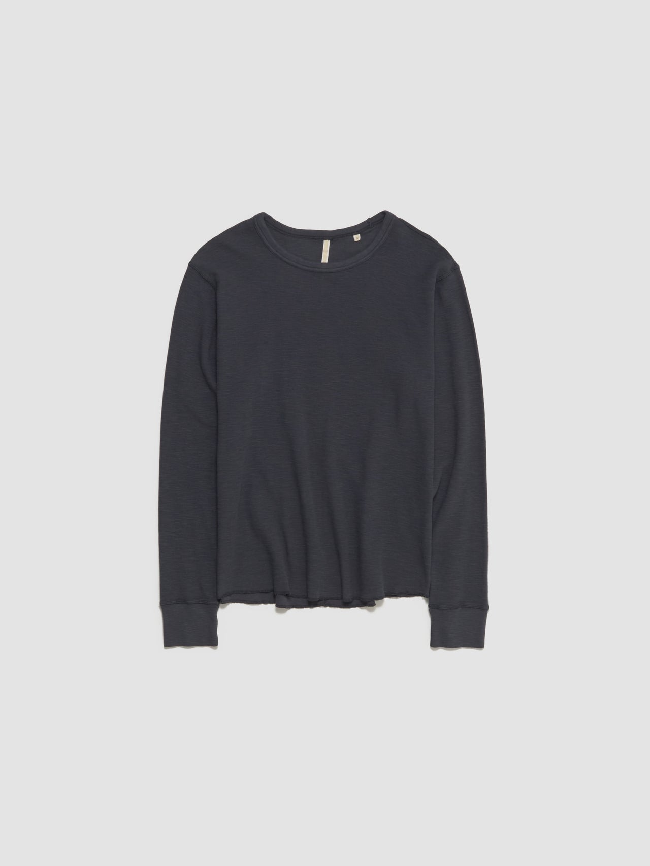 Waffle Long Sleeved Tee in Washed Black