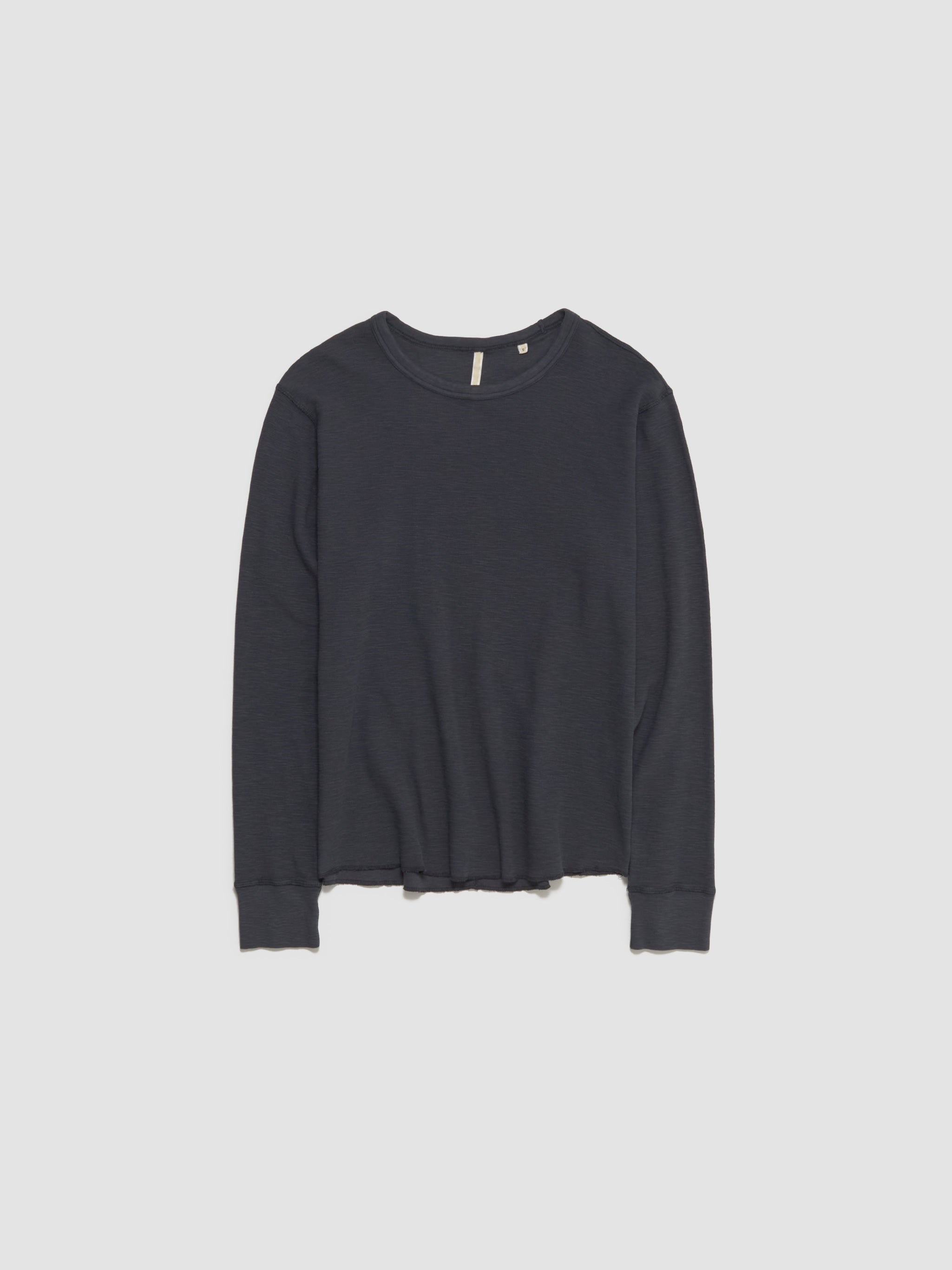 Waffle Long Sleeved Tee in Washed Black