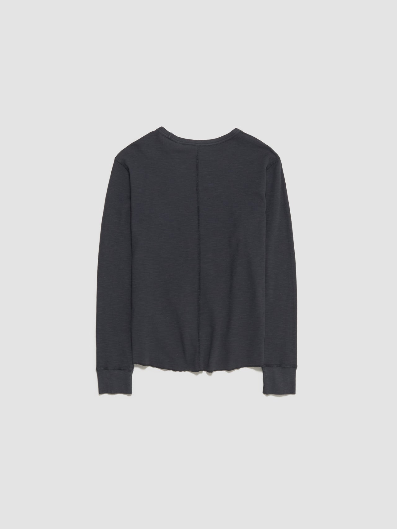 Waffle Long Sleeved Tee in Washed Black