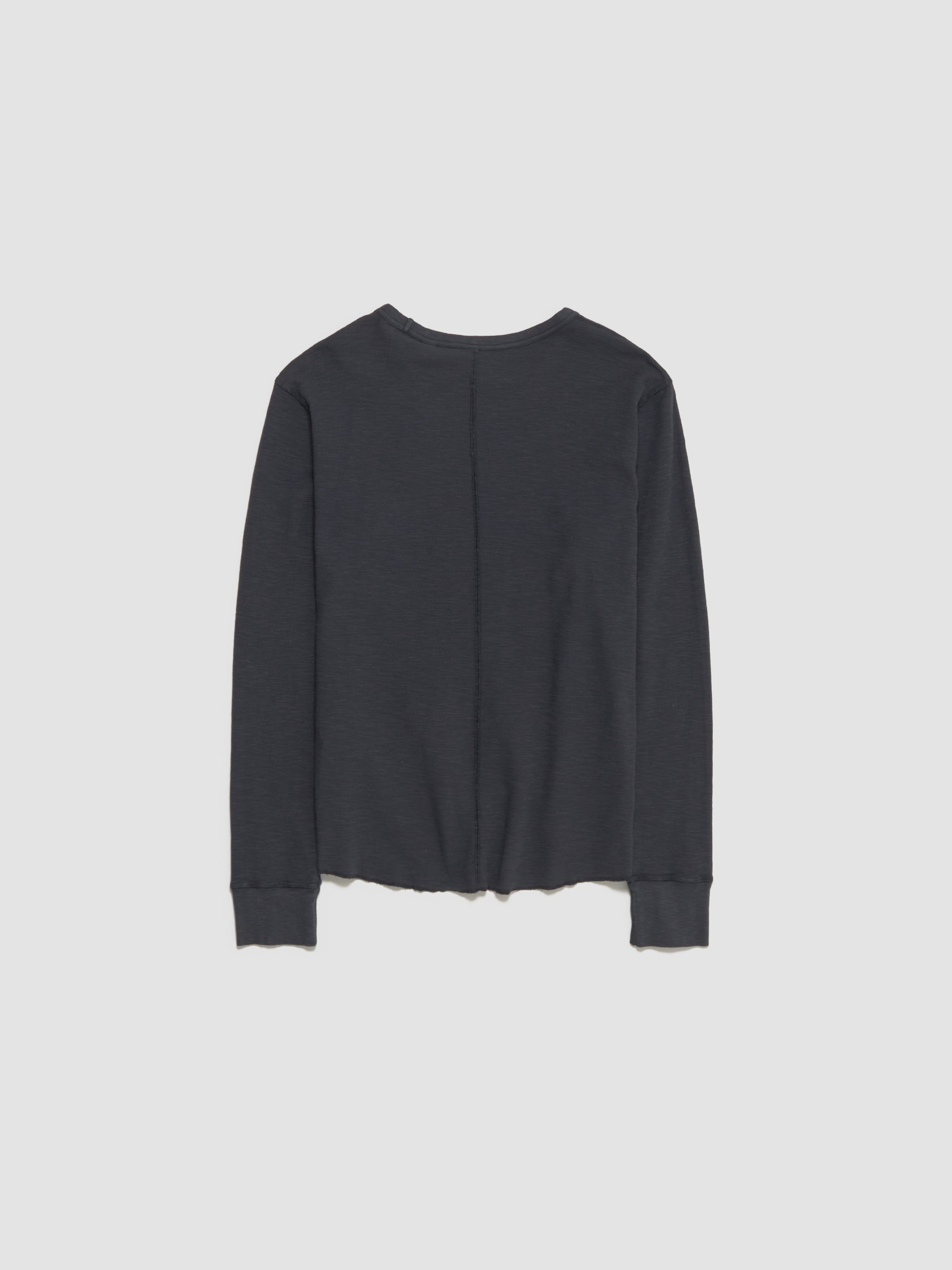 Waffle Long Sleeved Tee in Washed Black