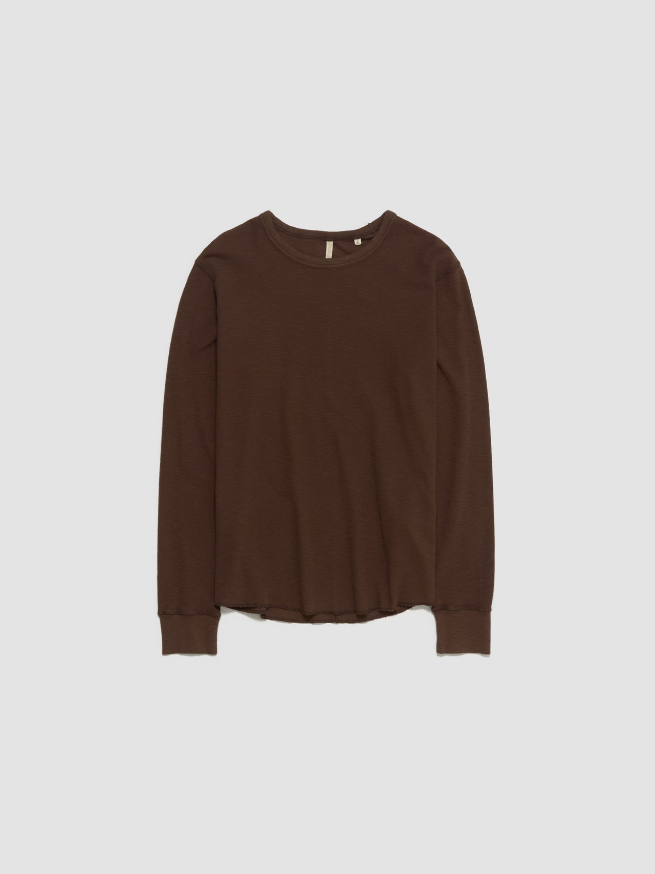 Waffle Long Sleeved Tee in Brown